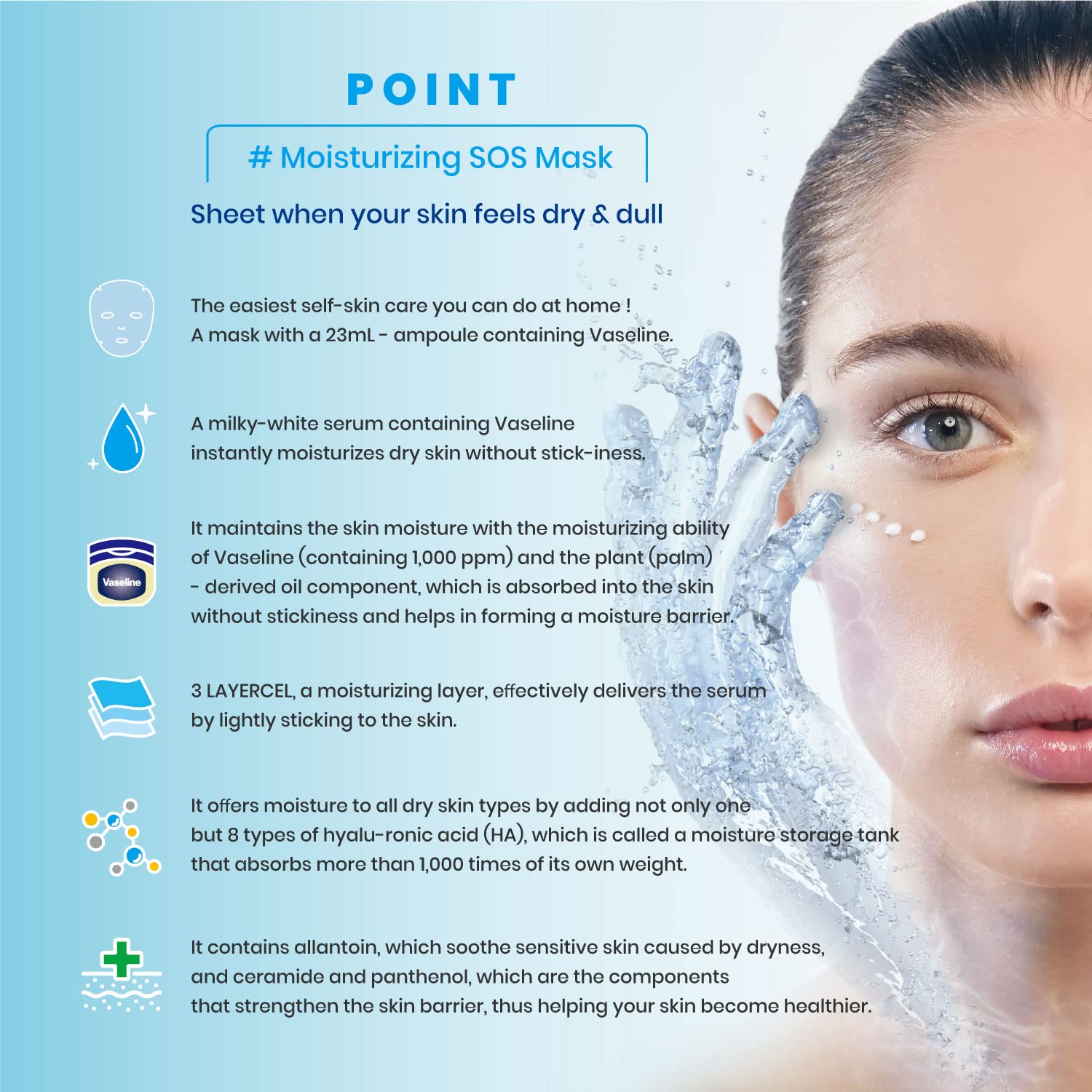 Foto 5 pulgar | Mascarilla Facial Hidratante De Vaselina Para El Cuidado De La Piel Facial, 10 Unidades - Venta Internacional.