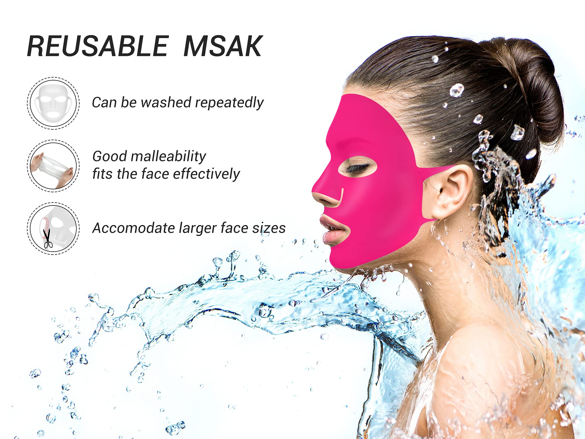Foto 4 | Máscaras Faciales De Silicona Reutilizables Maitys, 5 Unidades, Para Mujer - Venta Internacional.