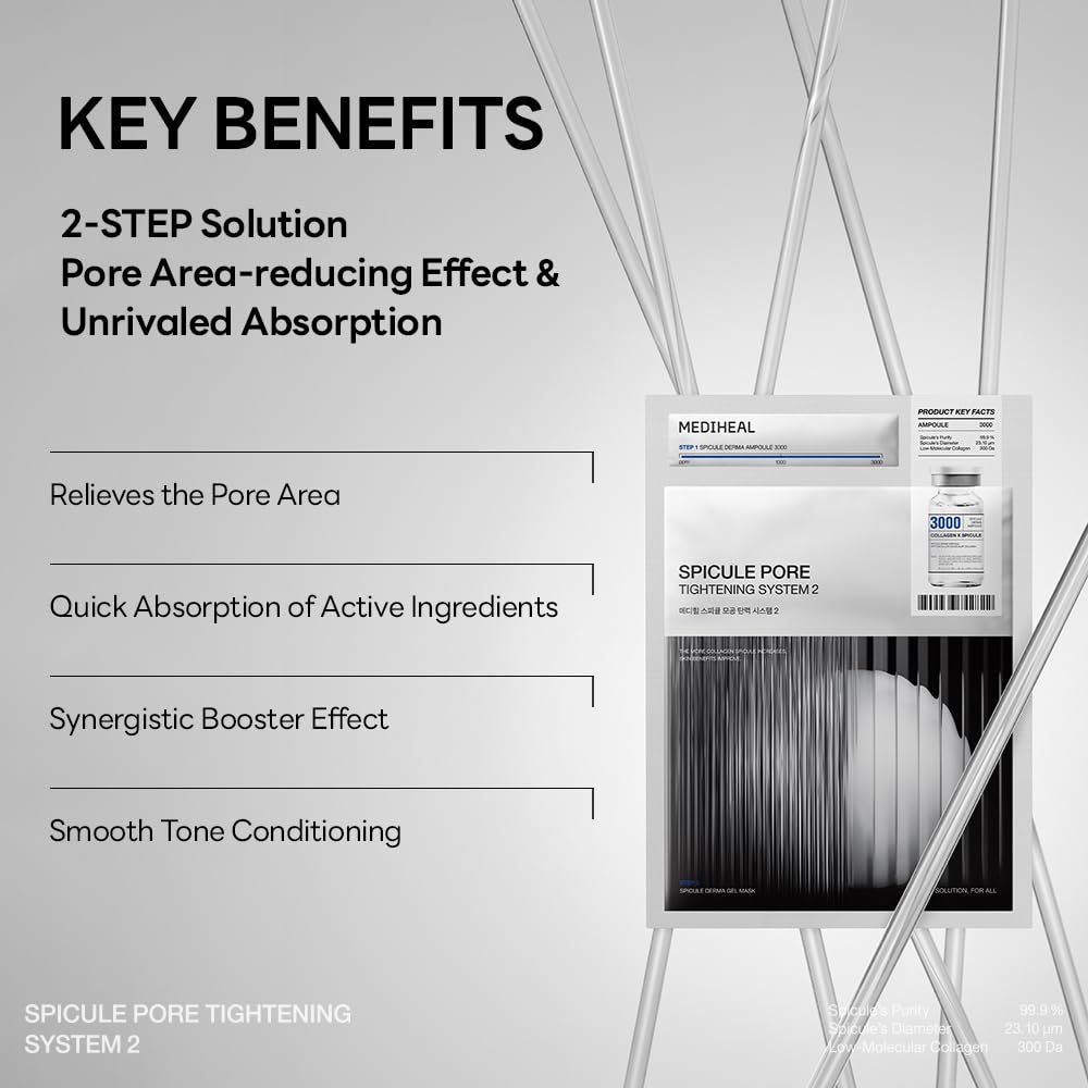 Foto 8 pulgar | Sistema de Cuidado de Poros con Espículas de Colágeno Mediheal de Skincare 10 Unidades - Venta Internacional