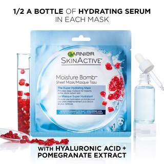 Foto 2 | Máscara De Sábana Garnier Skinactive Super Hydrating, Paquete De 6 - Venta Internacional.