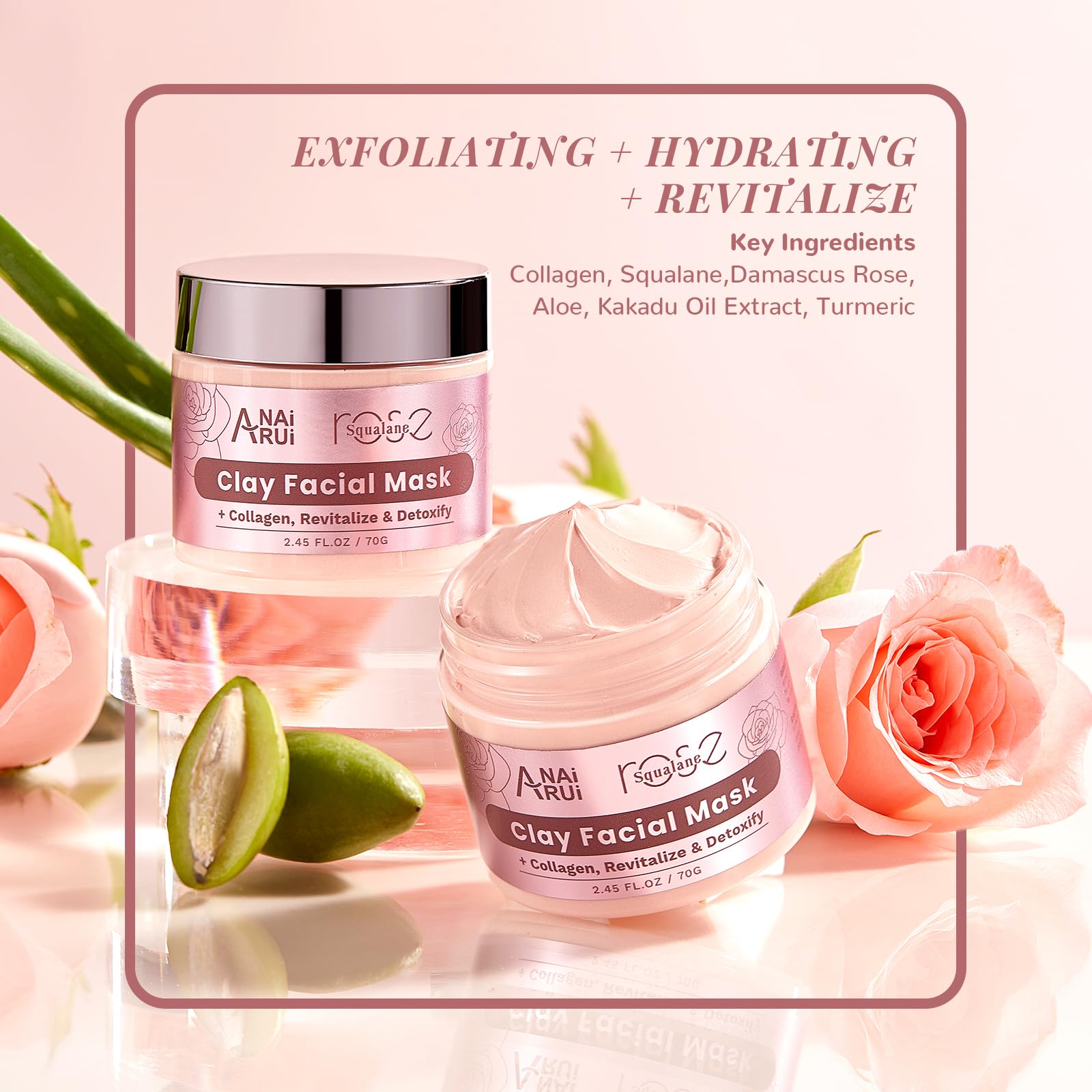 Foto 6 pulgar | Set De Regalo Para El Cuidado De La Piel Anairui Rose Con Limpiador Facial E Hidratante - Venta Internacional.