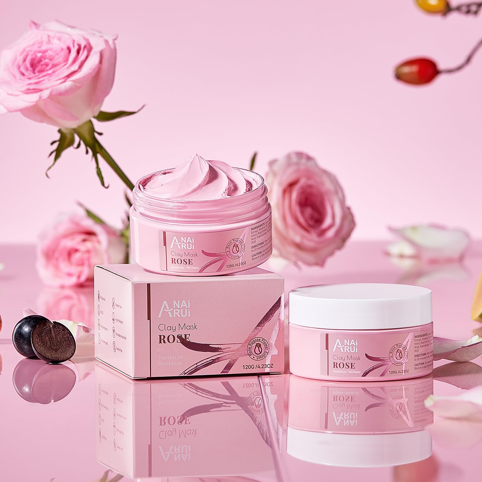 Foto 3 pulgar | Mascarilla Facial Anai Rui Rose Con Arcilla Rosa Caolín 125 Ml Con Niacinamida - Venta Internacional.