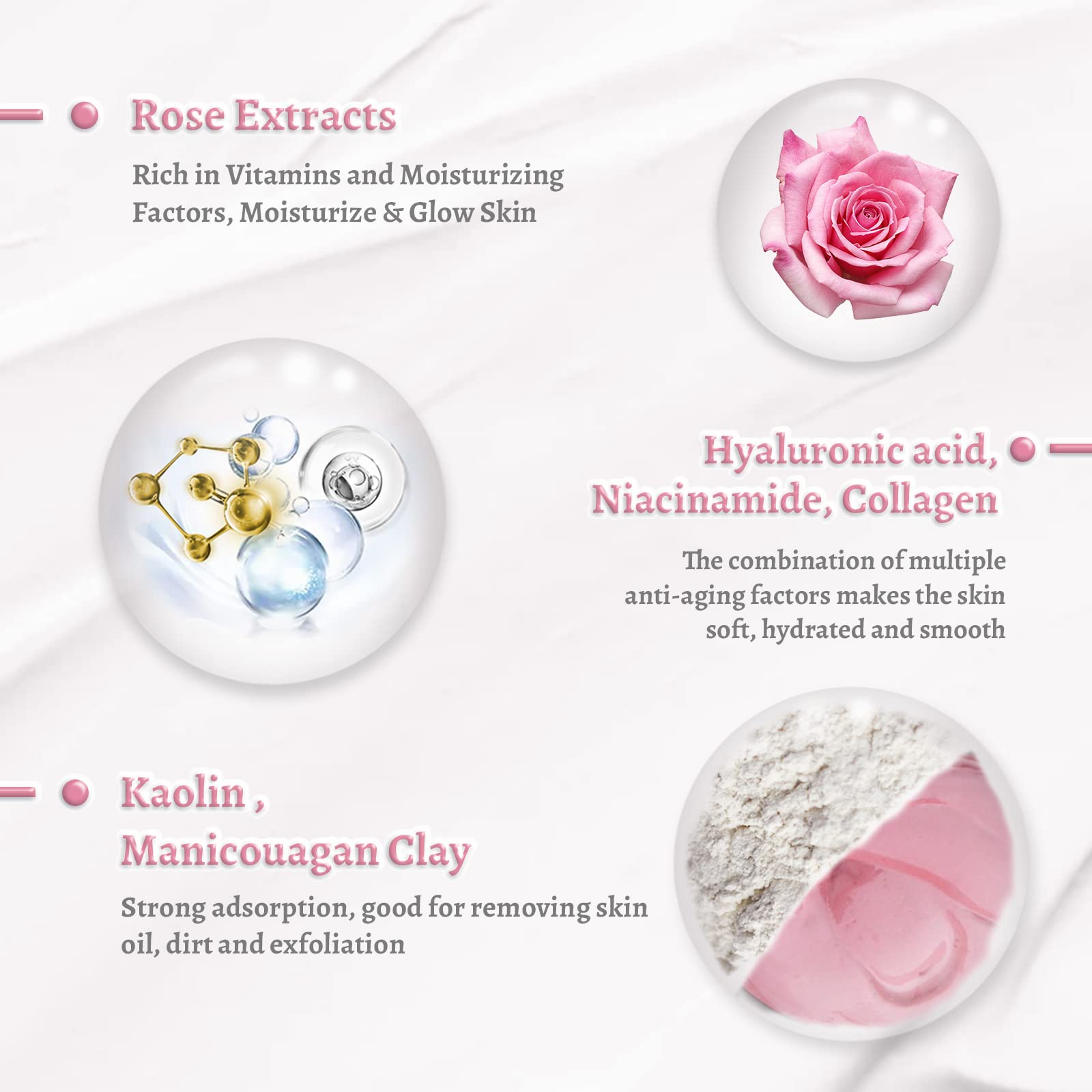 Foto 5 pulgar | Mascarilla Facial Anai Rui Rose Con Arcilla Rosa Caolín 125 Ml Con Niacinamida - Venta Internacional.