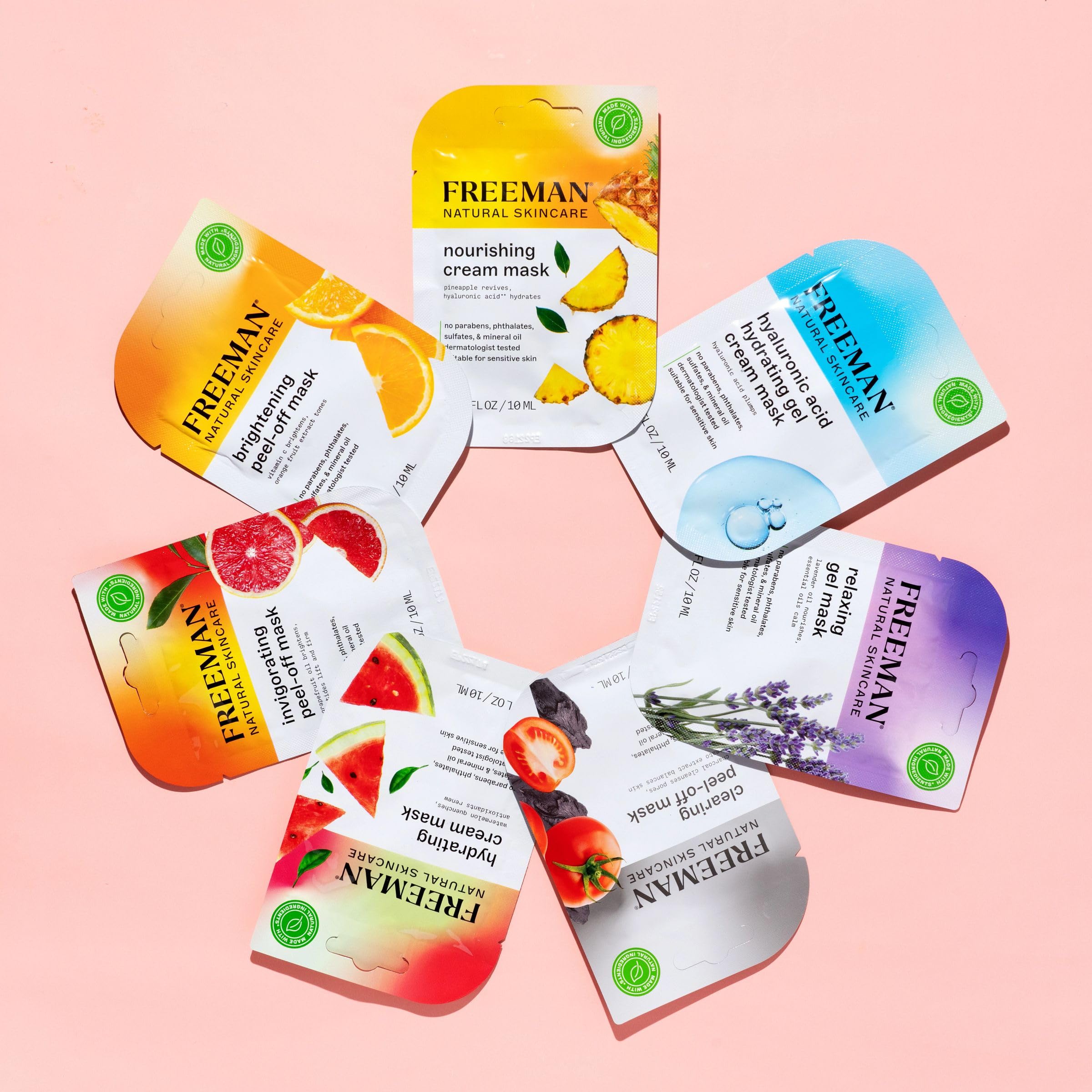 Foto 5 | Mascarilla Facial Freeman Naturals Variety Bundle, 12 Unidades, Tamaño Viaje - Venta Internacional.
