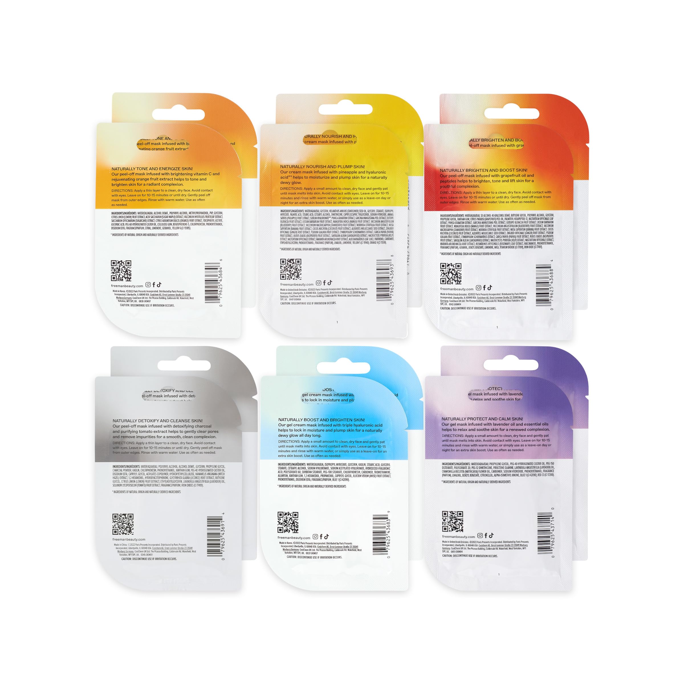 Foto 7 | Mascarilla Facial Freeman Naturals Variety Bundle, 12 Unidades, Tamaño Viaje - Venta Internacional.