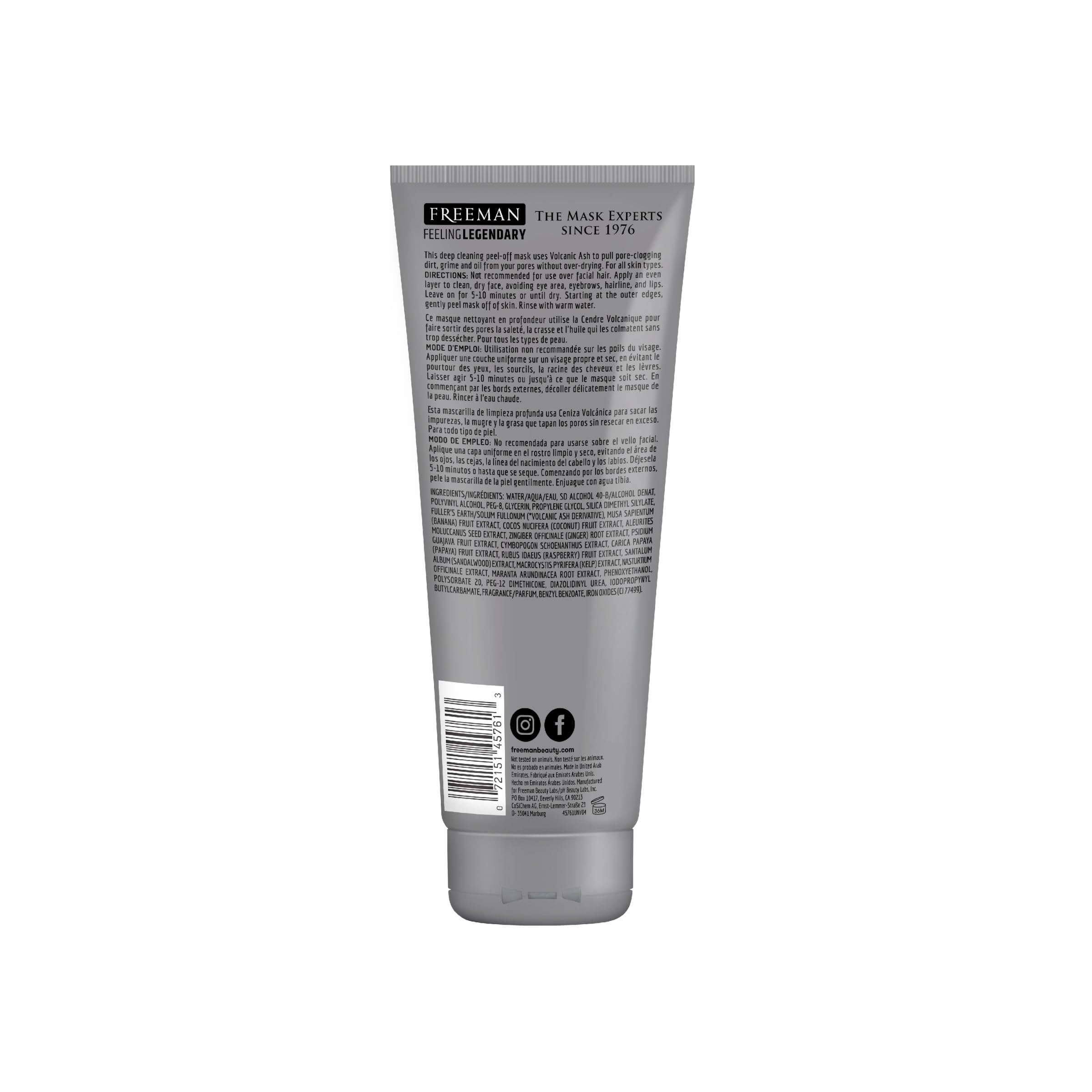 Foto 7 pulgar | Mascarilla Facial Freeman Pore Clearing, Gel Exfoliante De Ceniza Volcánica, 175 Ml - Venta Internacional.