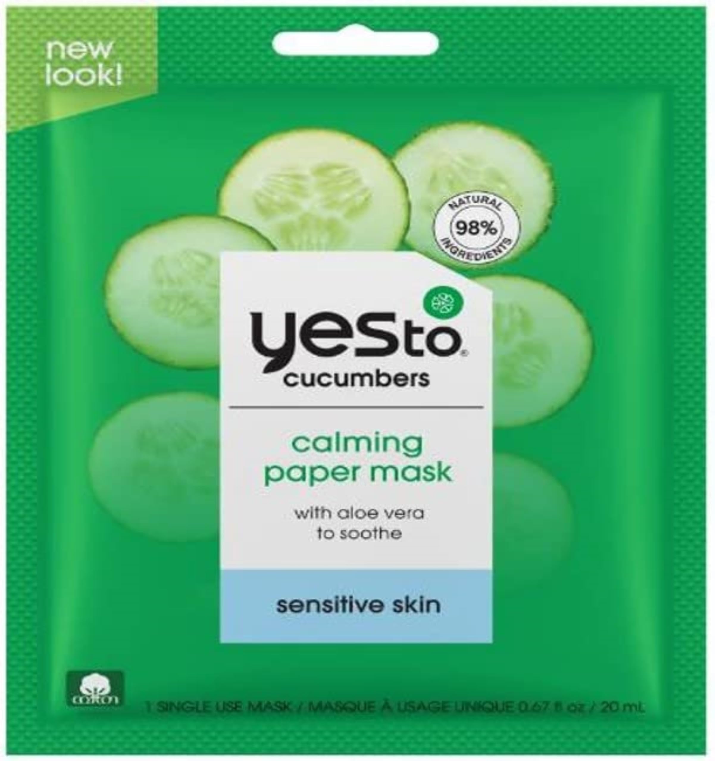 Mascarilla Facial Yes To Pepinos Para Calmar La Piel Sensible, 20 Ml - Venta Internacional.