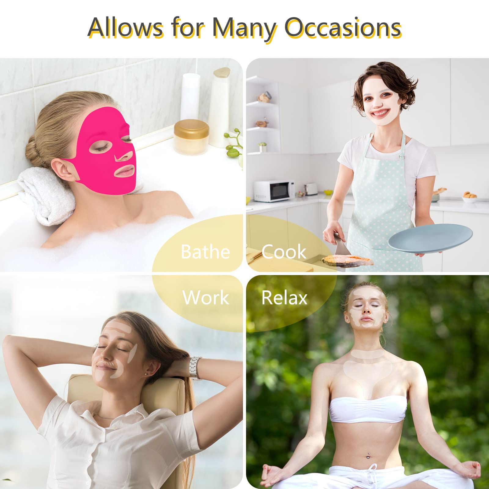 Foto 7 pulgar | Juego De Almohadillas De Silicona Maitys, 32 Piezas, Para Rostro, Pecho Y Cuello, Reutilizables - Venta Internacional.