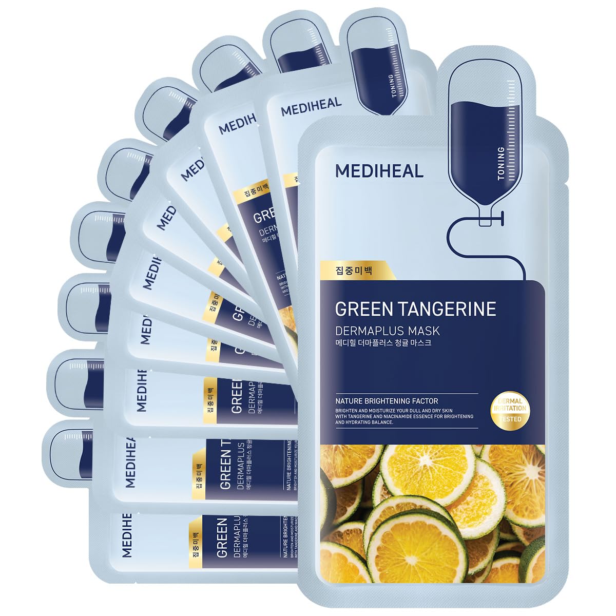 Foto 2 pulgar | Mascarilla Mediheal Dermaplus Green Tangerine 10 Unidades - Venta Internacional.