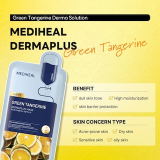 Foto 4 | Mascarilla Mediheal Dermaplus Green Tangerine 10 Unidades - Venta Internacional.