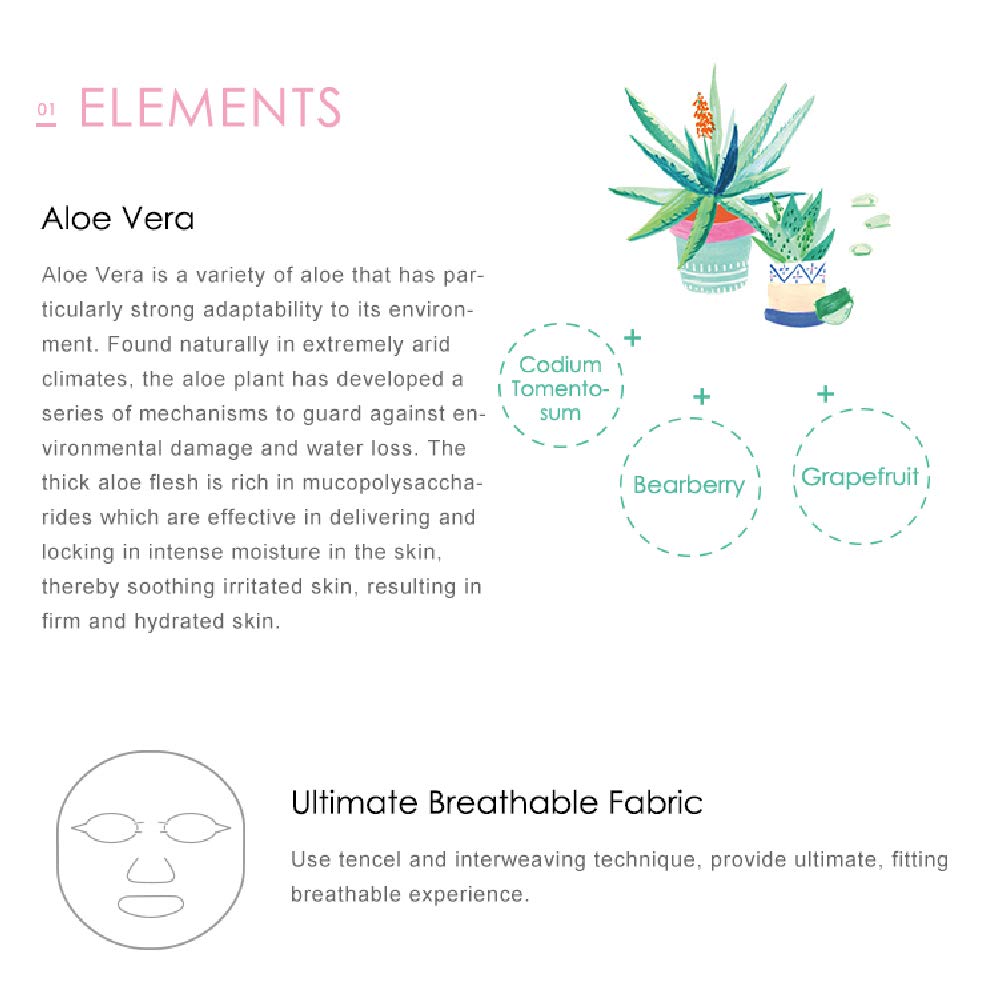 Foto 4 pulgar | Mascarilla Facial My Beauty Diary Con Aloe Vera, Paquete De 8 - Venta Internacional.