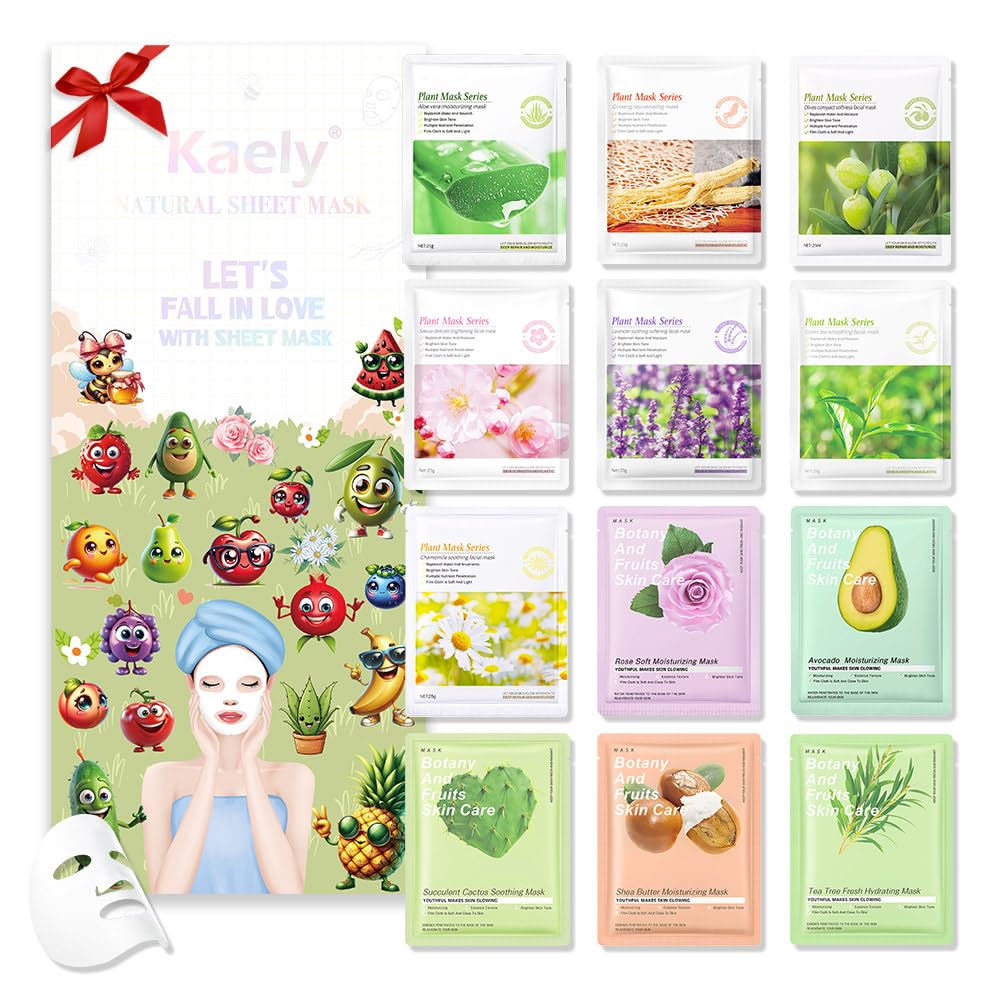 Foto 2 pulgar | Paquete De 12 Mascarillas Faciales Para El Cuidado De La Piel Kaely Para Niños Y Mujeres - Venta Internacional.