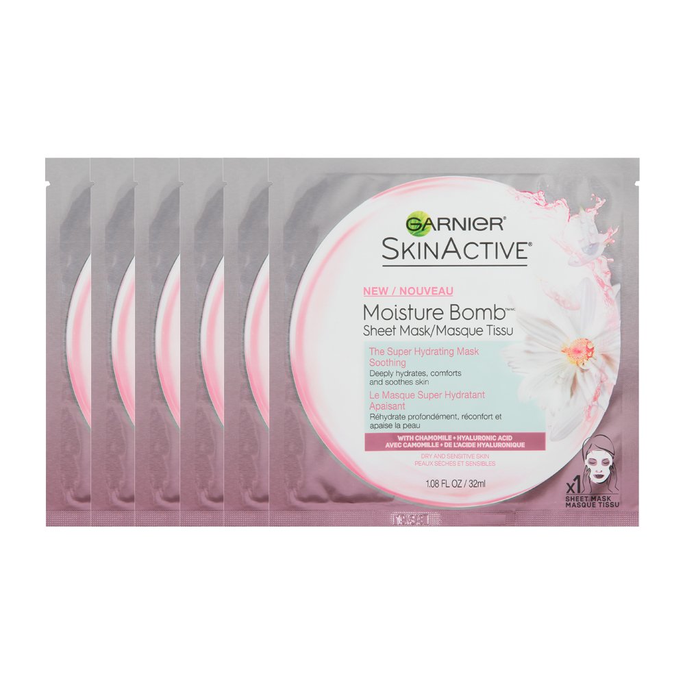 Mascarilla Garnier Skinactive Moisture Bomb Soothing X6 - Venta Internacional.