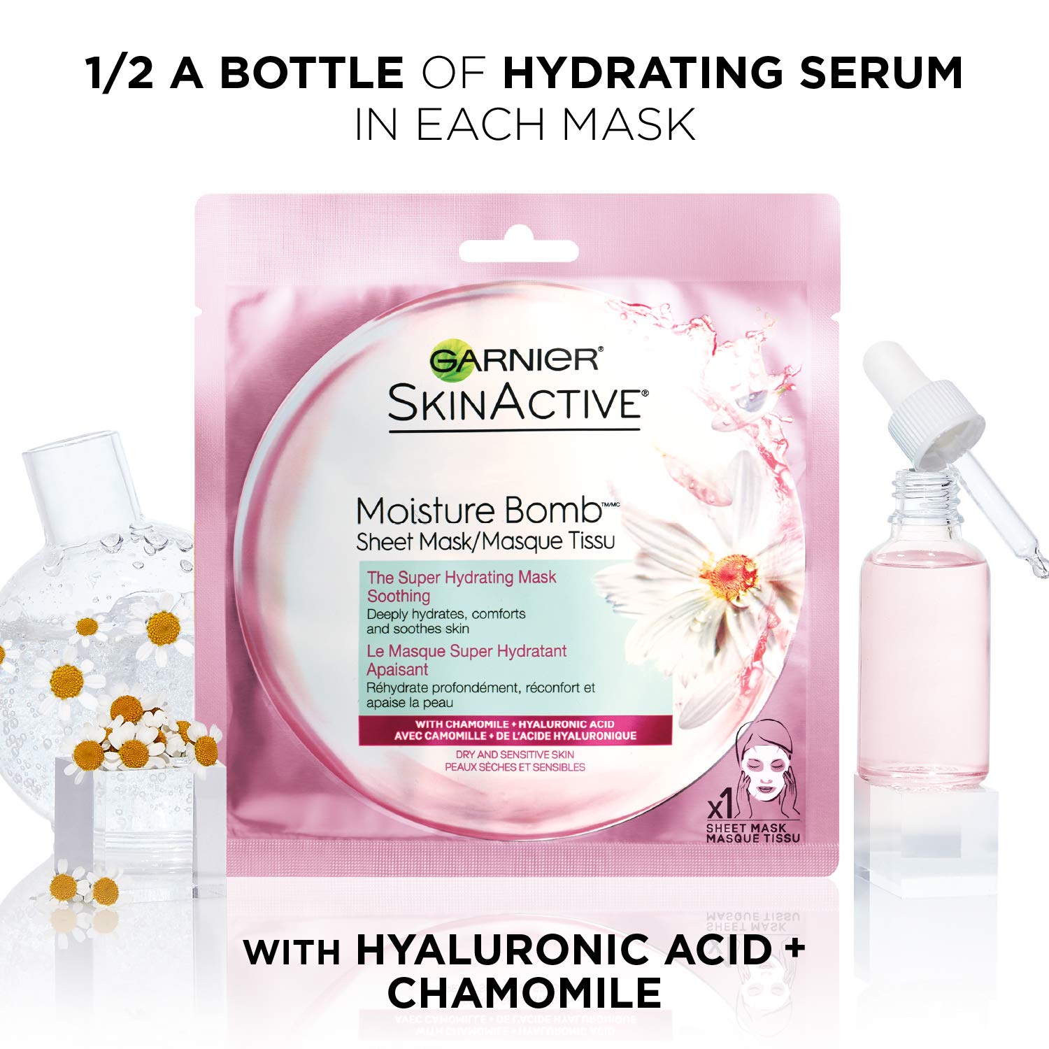 Foto 3 pulgar | Mascarilla Garnier Skinactive Moisture Bomb Soothing X6 - Venta Internacional.