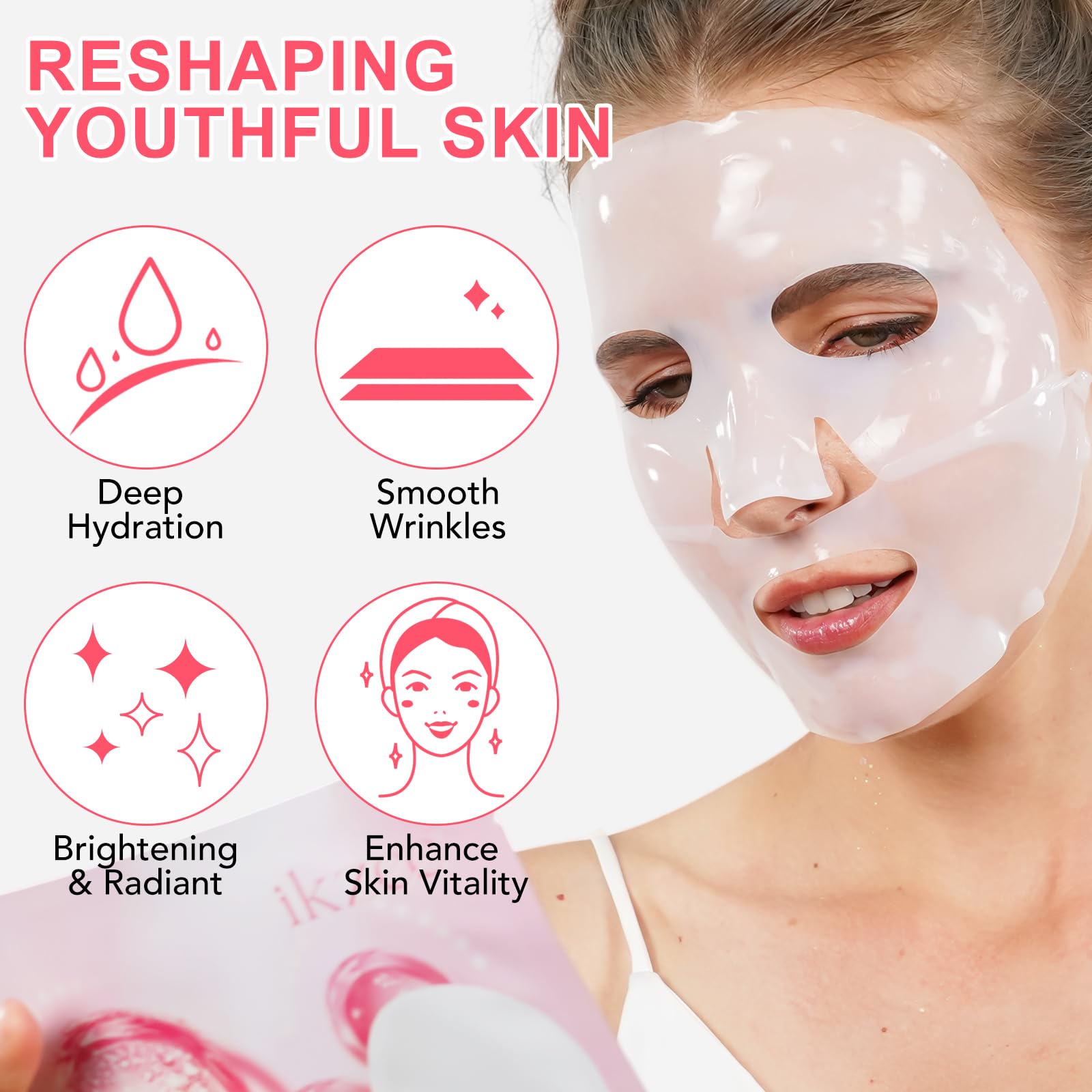 Foto 4 pulgar | Mascarilla Facial De Hidrogel De Colágeno 34 G X 8 Para Elasticidad De La Piel - Venta Internacional.