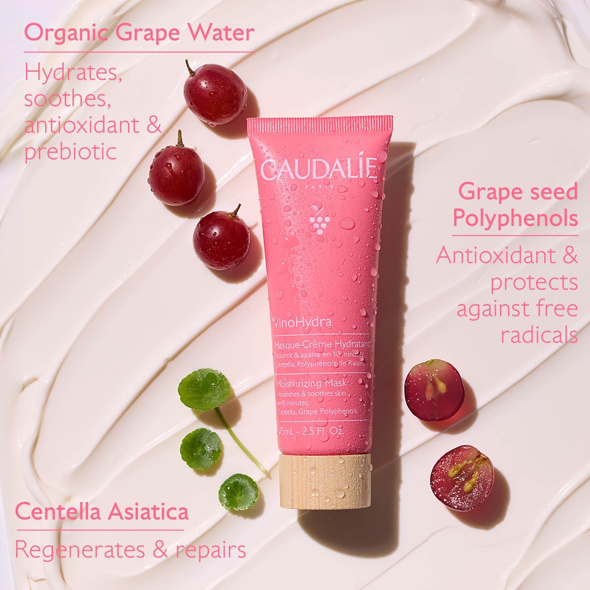 Foto 5 pulgar | Mascarilla Hidratante Caudalie Vinohydra Con Centella Asiática 75 Ml - Venta Internacional.