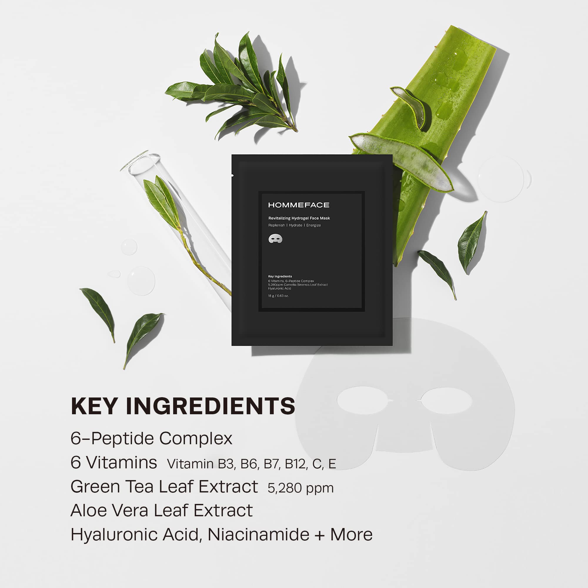 Foto 5 pulgar | Set De Mascarillas Faciales De Hidrogel Revitalizante Hommeface Para Hombres (5 Unidades) - Venta Internacional.