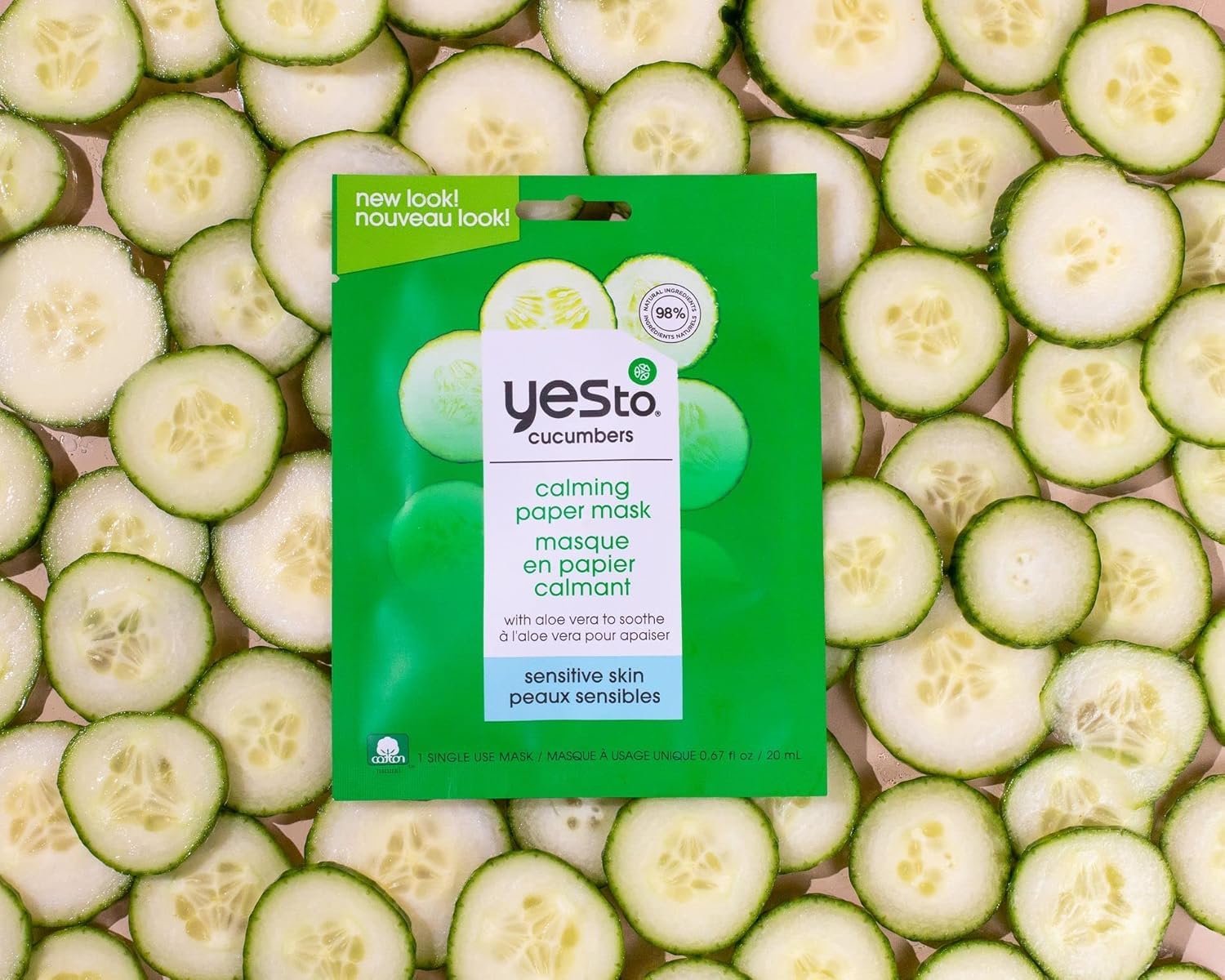 Foto 5 pulgar | Mascarilla Facial Yes To Pepinos Para Calmar La Piel Sensible Con Aloe Vera - Venta Internacional.