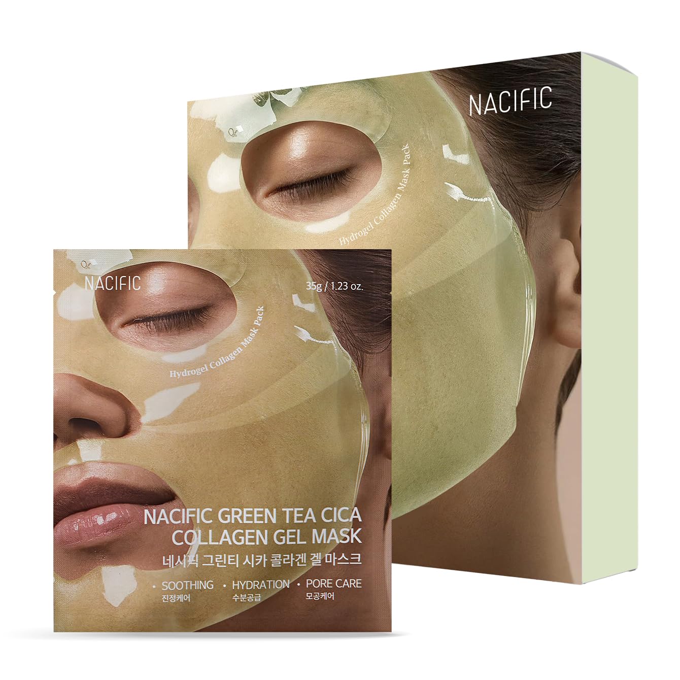Mascarilla Facial En Gel De Colágeno Nacific Con Té Verde Cica 4ea Set - Venta Internacional.