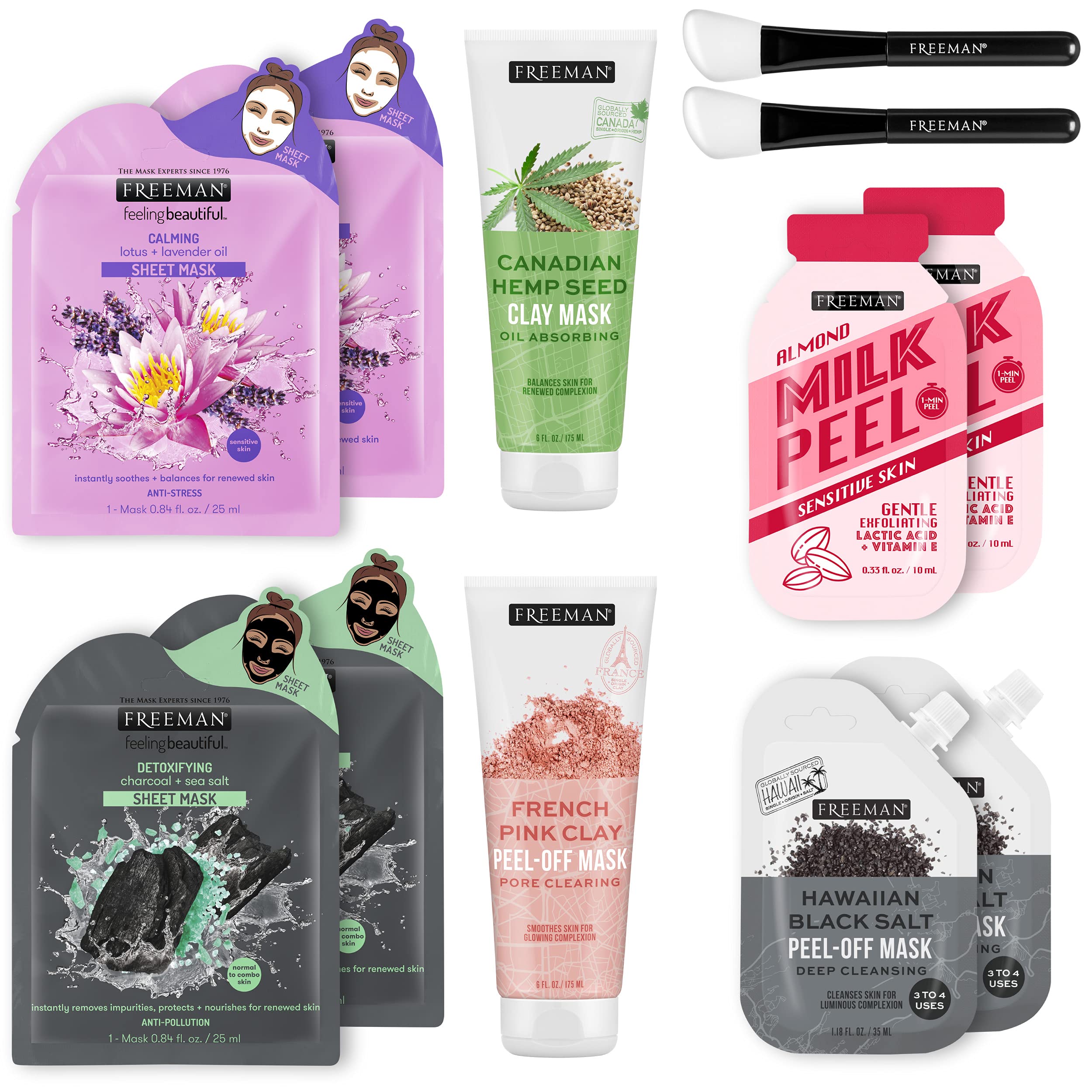 Set De Mascarillas Faciales Freeman Anniversary Collection, Paquete De 12 - Venta Internacional.