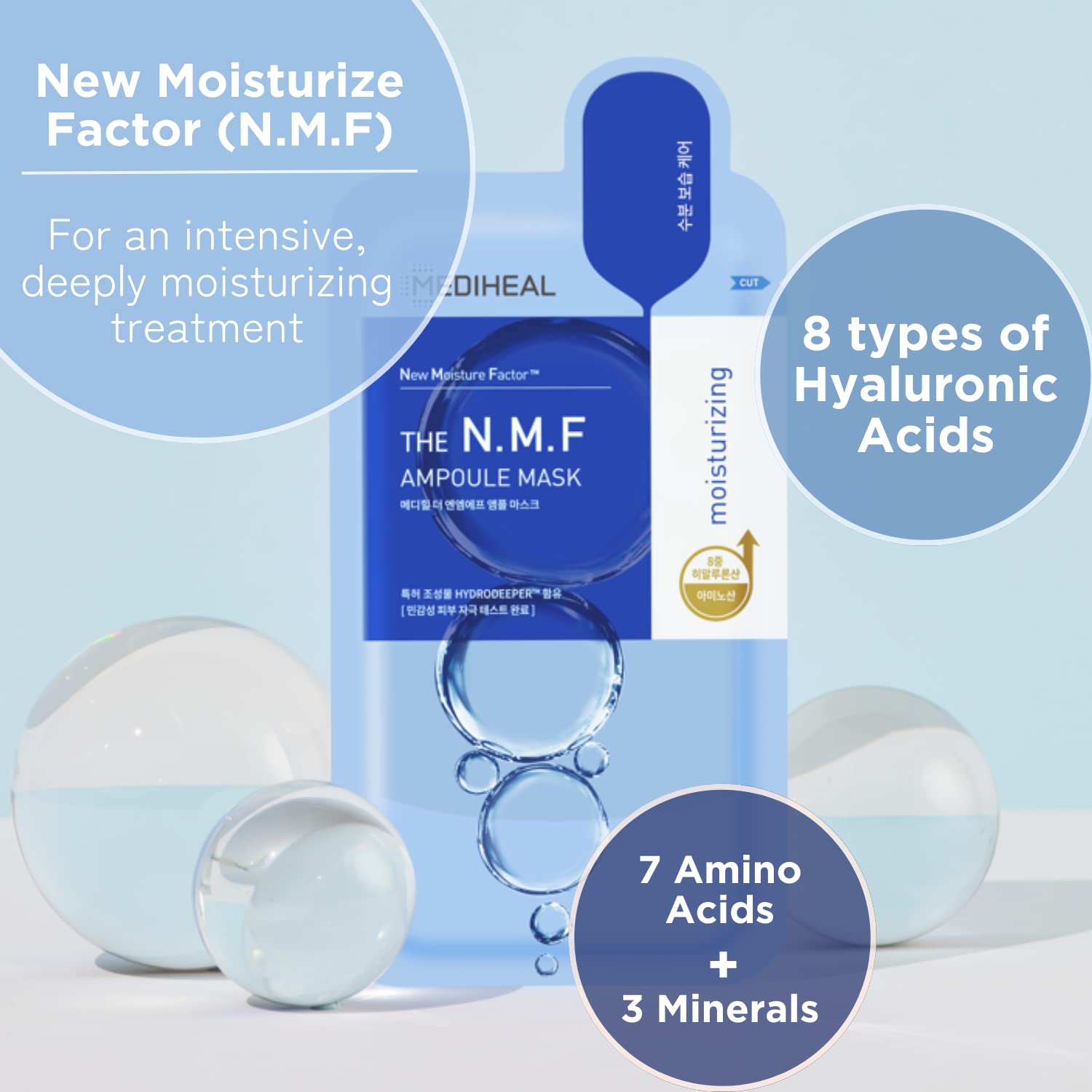 Foto 4 | Máscara Facial En Ampolla Mediheal Nmf, 30 Hojas, Tamaño Jumbo - Venta Internacional.