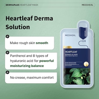 Foto 3 | Mascarilla Mediheal Dermaplus Heartleaf Vegan, 10 Unidades - Venta Internacional.
