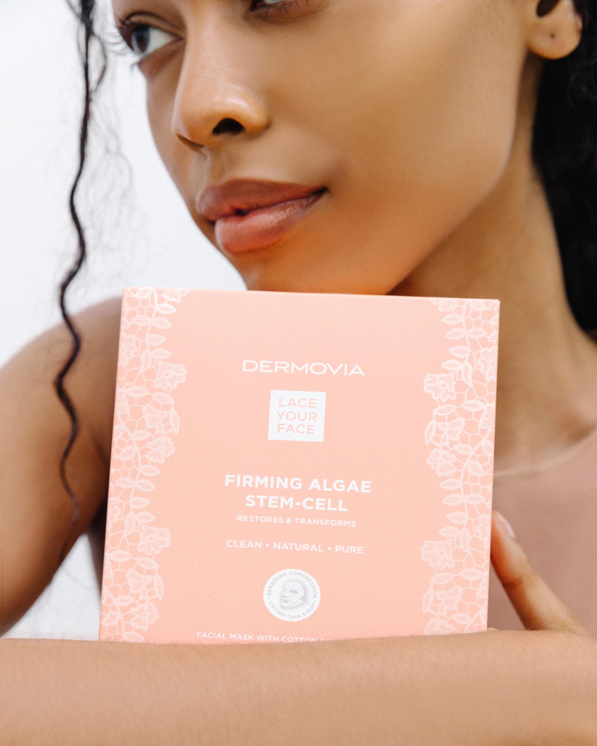 Foto 2 | Mascarilla Facial Dermovia Lace Your Face, Reutilizable, Paquete De 4 - Venta Internacional.