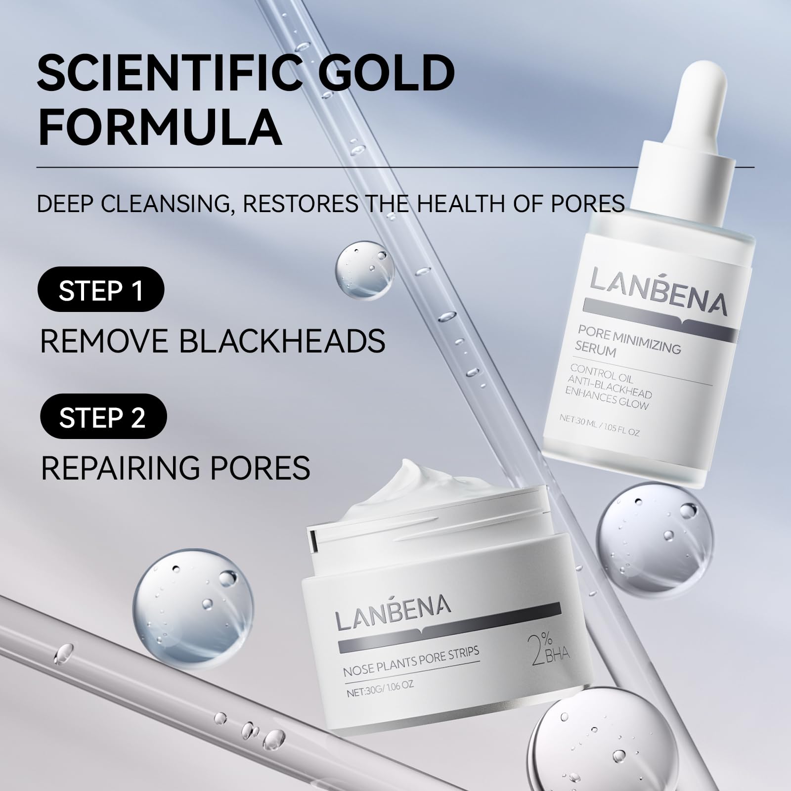 Foto 5 pulgar | Set Para Eliminar Puntos Negros Lanbena Pore Strips, 30 G, Sérum, 30 Ml - Venta Internacional.