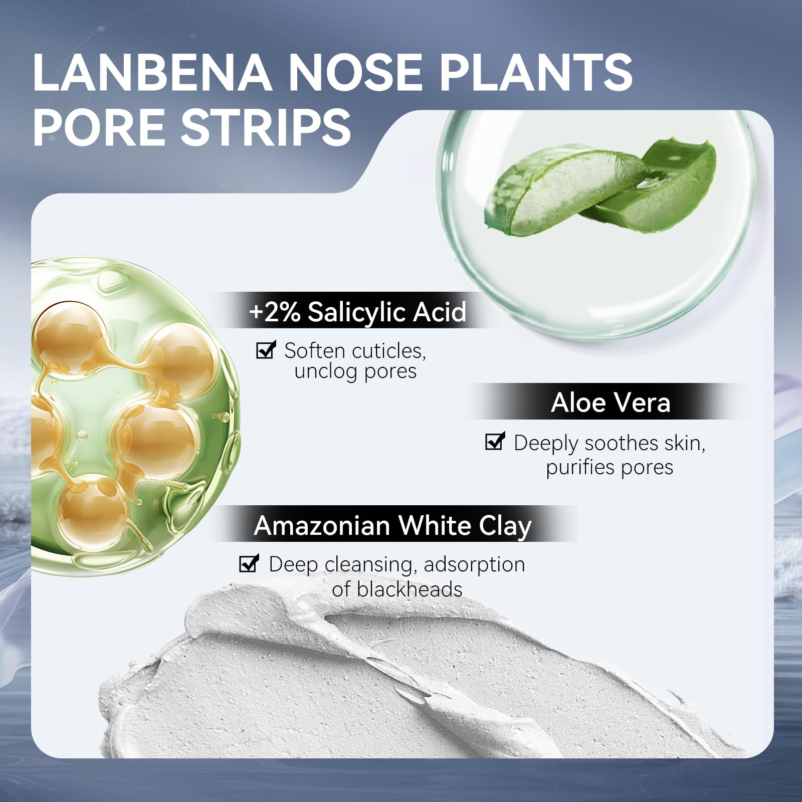 Foto 6 pulgar | Set Para Eliminar Puntos Negros Lanbena Pore Strips, 30 G, Sérum, 30 Ml - Venta Internacional.