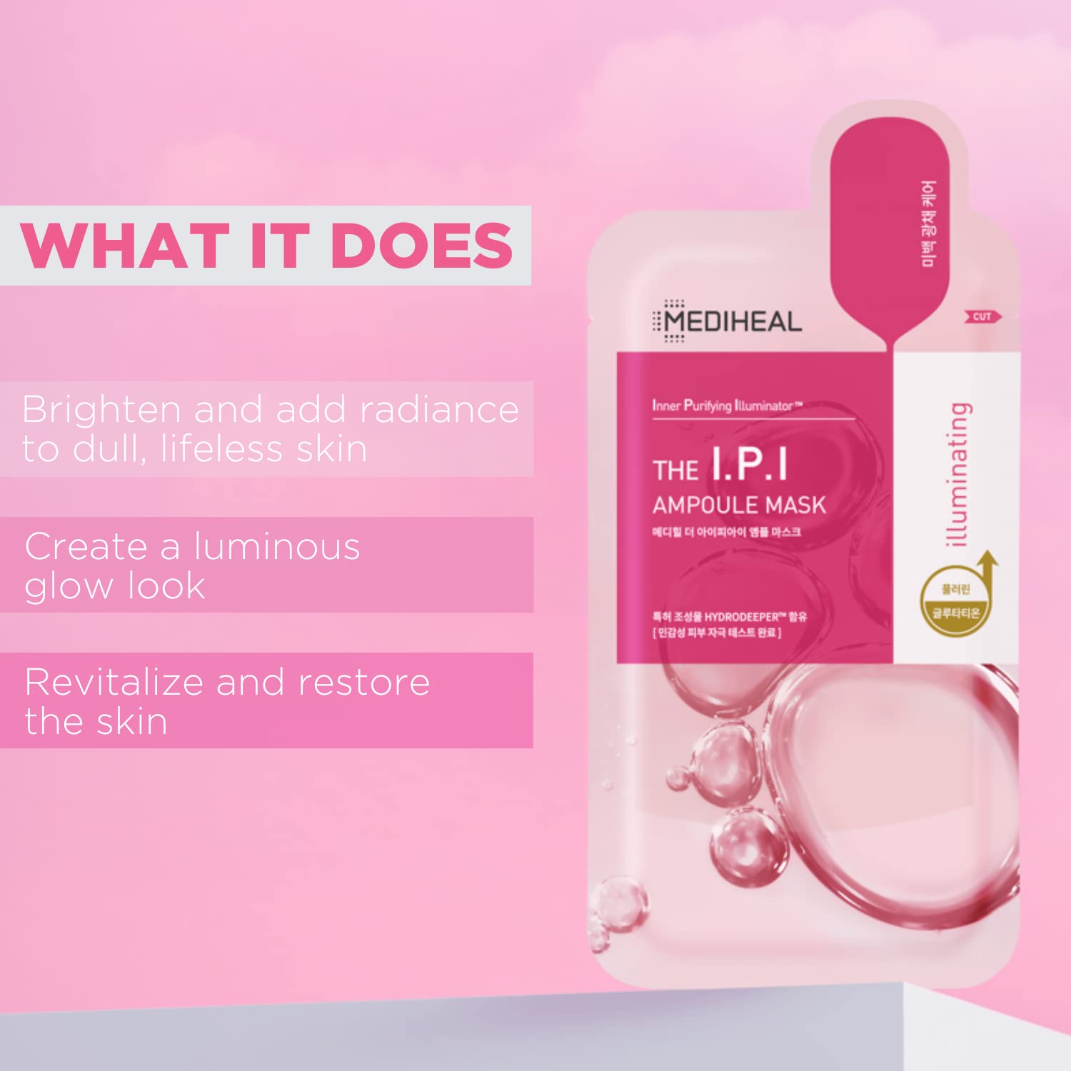 Foto 3 pulgar | Sheet Mask Mediheal Ipi Ampoule, Mascarilla Facial Iluminadora X10 - Venta Internacional.