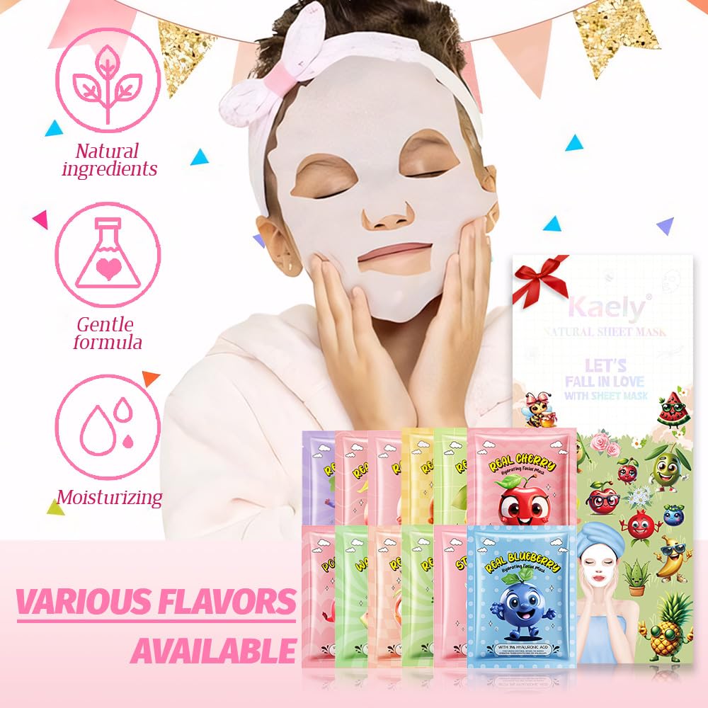 Foto 7 pulgar | Mascarillas Faciales, Kit De Cuidado De La Piel Evpct Kaely, Paquete De 12 Unidades Fruit Kids - Venta Internacional.