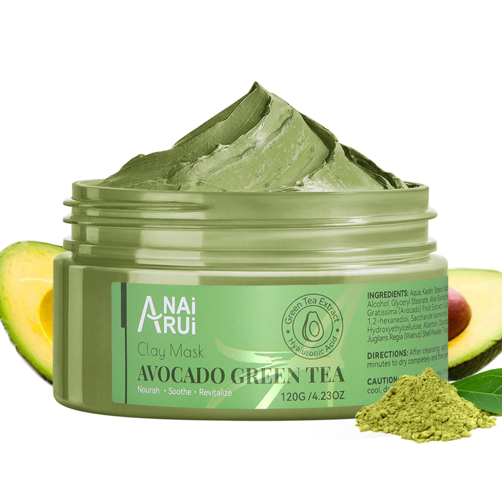 Foto 2 pulgar | Mascarilla Facial Anai Rui Green Tea Con Arcilla De Aguacate 120 G/120 Ml - Venta Internacional.