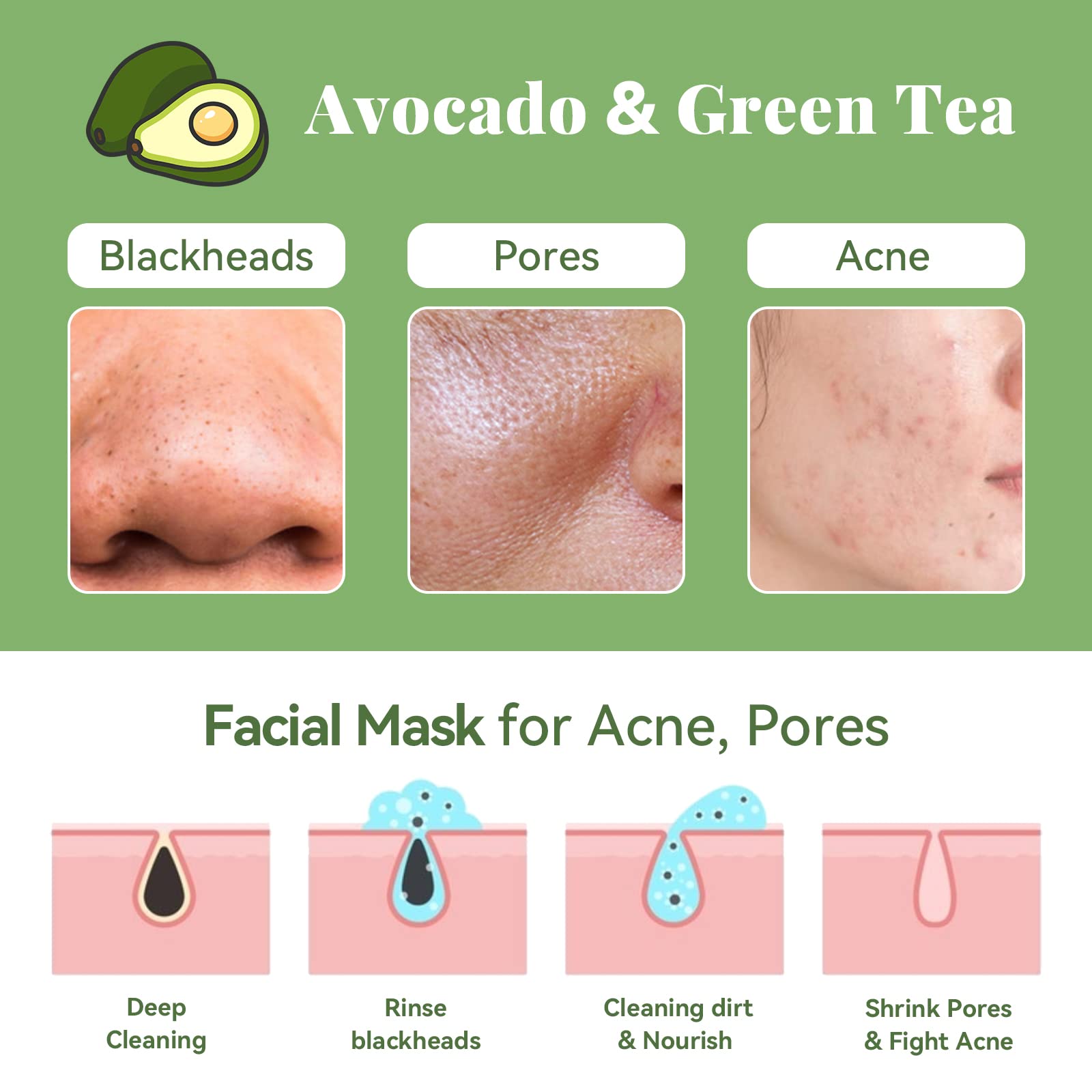 Foto 5 pulgar | Mascarilla Facial Anai Rui Green Tea Con Arcilla De Aguacate 120 G/120 Ml - Venta Internacional.