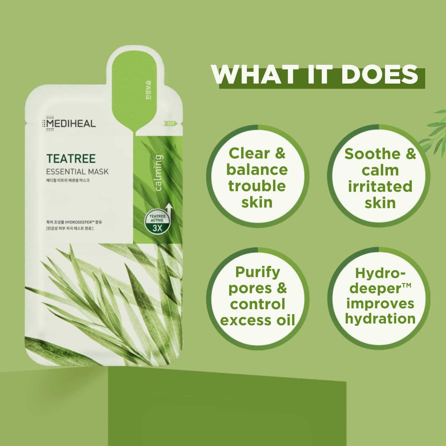 Foto 3 pulgar | Mascarilla Mediheal Tea Tree Essential Skin Calmante X4 - Venta Internacional.