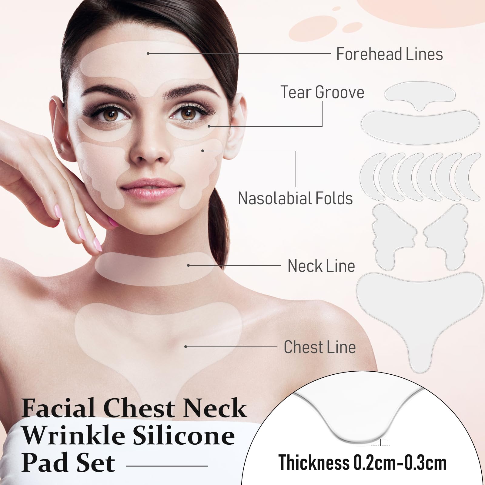 Foto 5 pulgar | Juego De Almohadillas De Silicona Maitys, 32 Unidades, Para Rostro, Pecho Y Cuello, Negro Y Blanco - Venta Internaciona