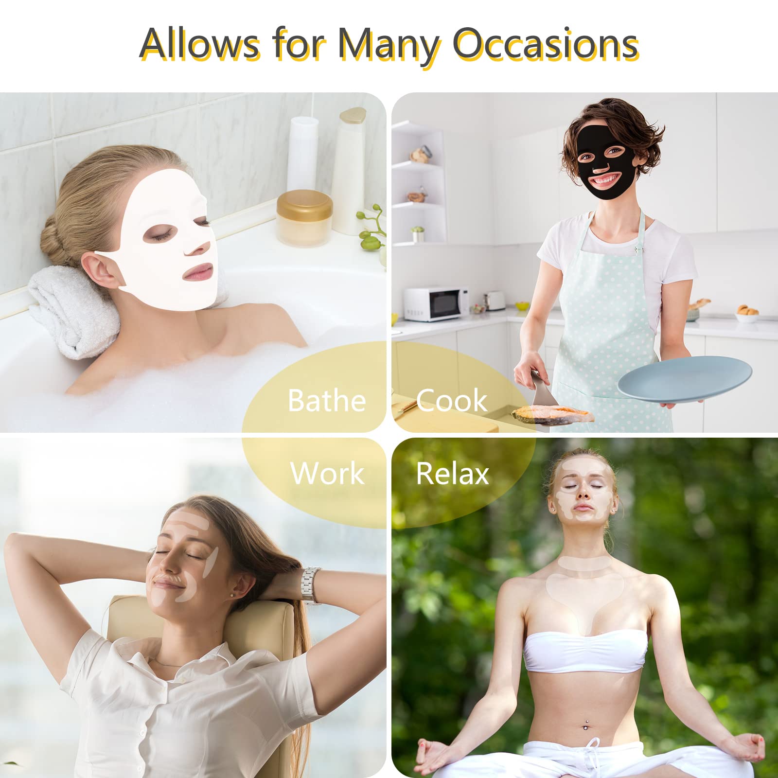 Foto 8 pulgar | Juego De Almohadillas De Silicona Maitys, 32 Unidades, Para Rostro, Pecho Y Cuello, Negro Y Blanco - Venta Internaciona