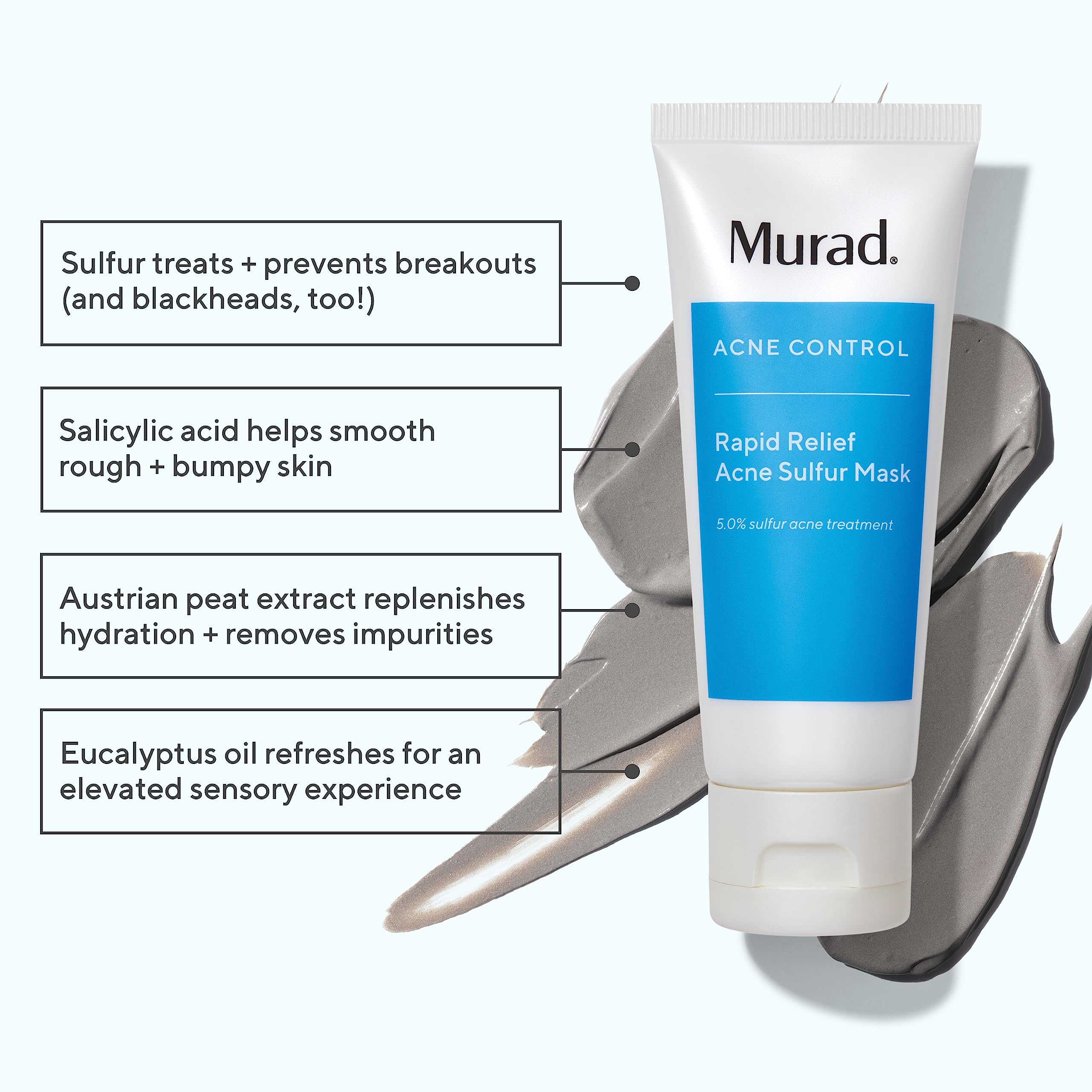 Foto 3 pulgar | Mascarilla Facial De Arcilla Murad Rapid Relief Acne Sulfur Con Ácido Salicílico - Venta Internacional.