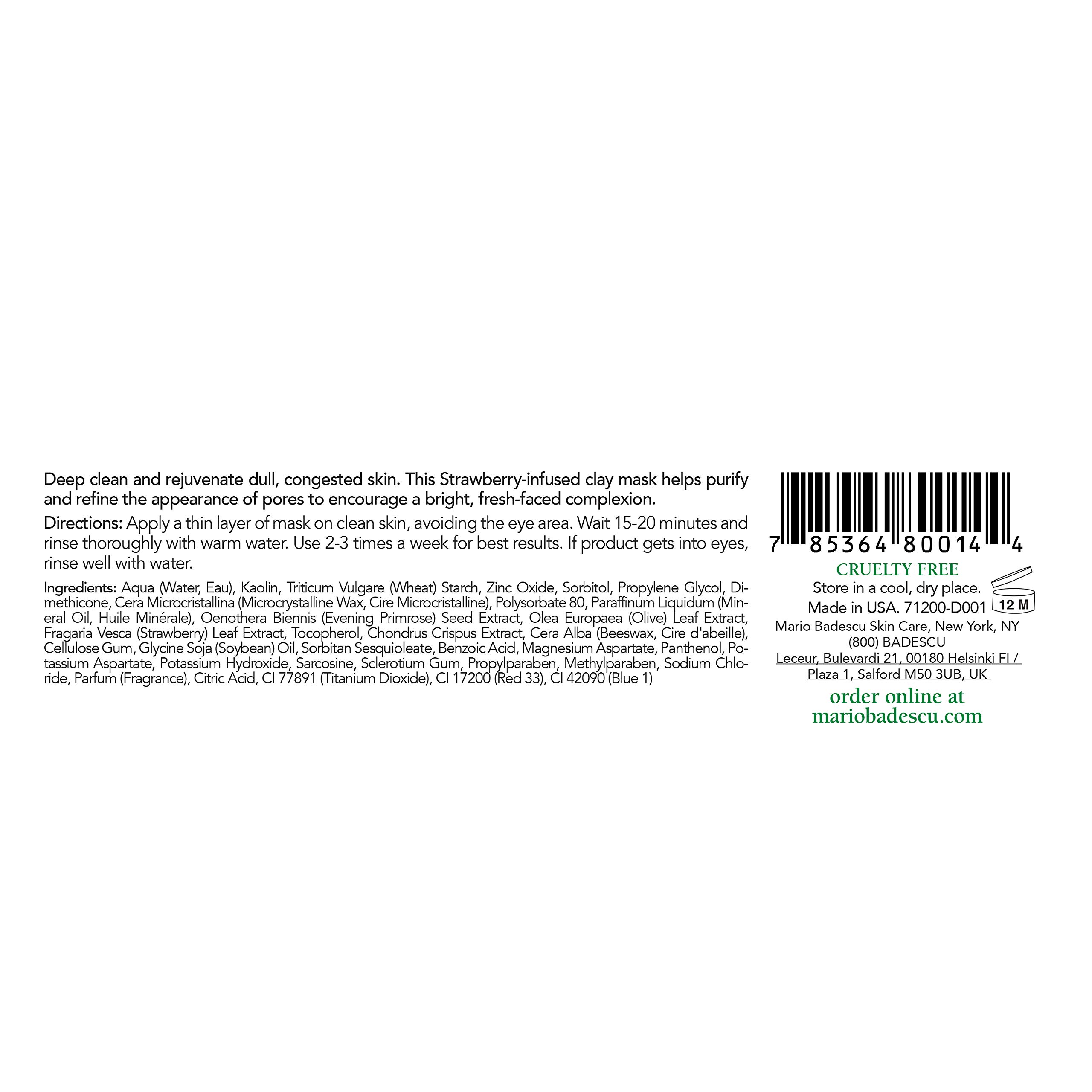 Foto 3 pulgar | Máscara De Arcilla Mario Badescu, Tónico De Fresa, 60 Ml, Con Vitamina C - Venta Internacional.