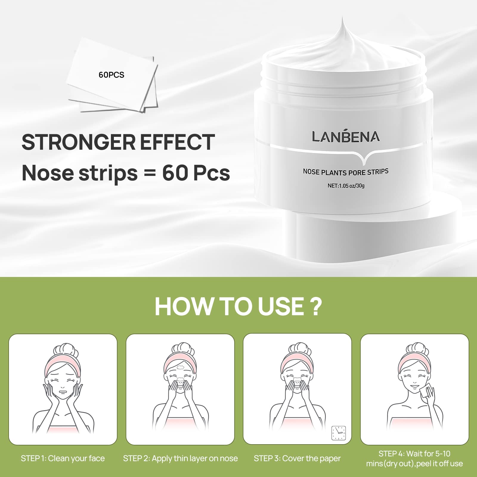 Foto 6 pulgar | Mascarilla Removedora de Puntos Negros Lanbena para Nariz y Rostro 30 ml - Venta Internacional