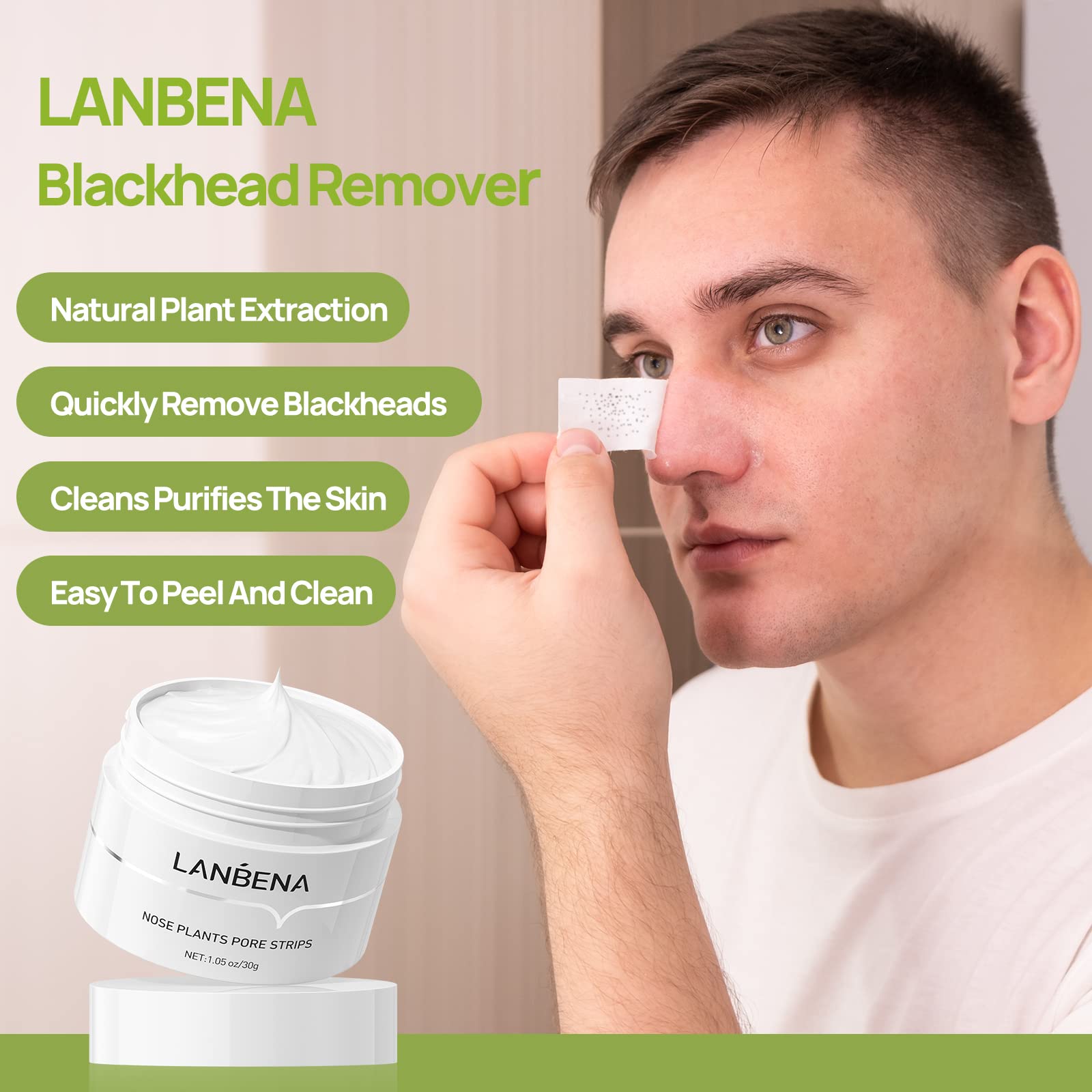 Foto 7 pulgar | Mascarilla Removedora de Puntos Negros Lanbena para Nariz y Rostro 30 ml - Venta Internacional