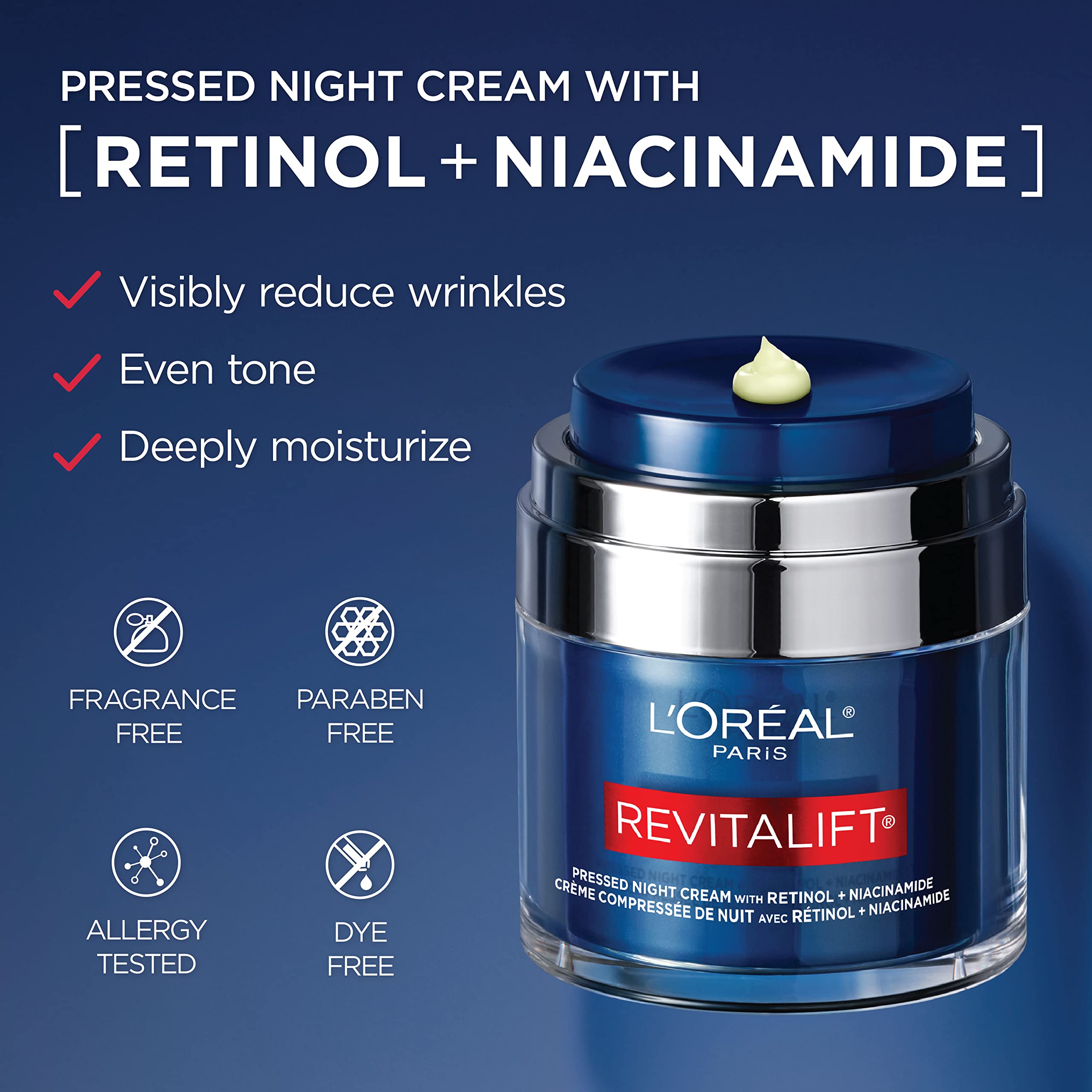 Foto 4 pulgar | Crema De Noche L'oreal Paris Revitalift Retinol + Niacinamida 50 Ml - Venta Internacional.