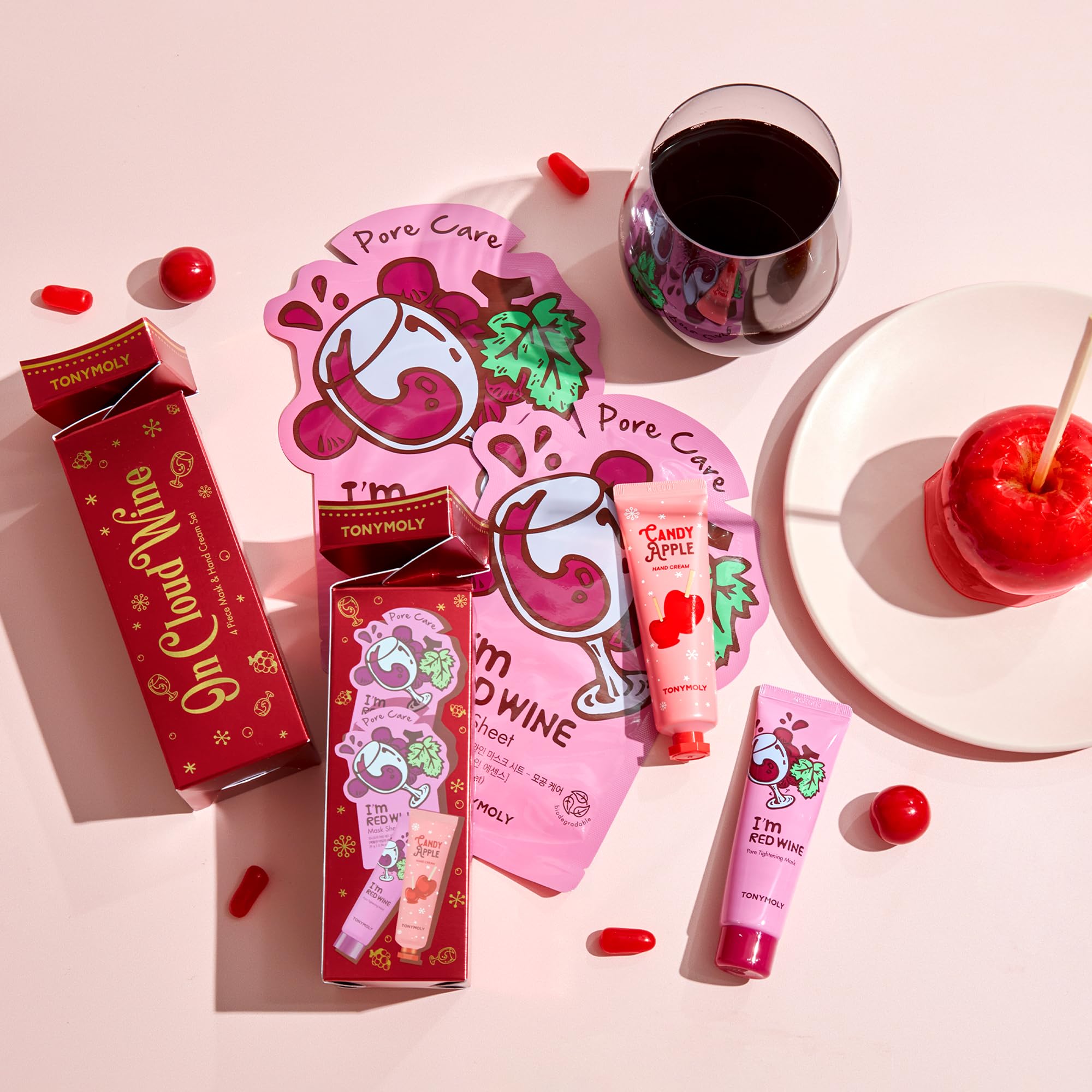 Foto 2 | Set De Cuidado De La Piel Tonymoly On Cloud Wine Red Wine Con 2 Láminas De Mascarillas - Venta Internacional.