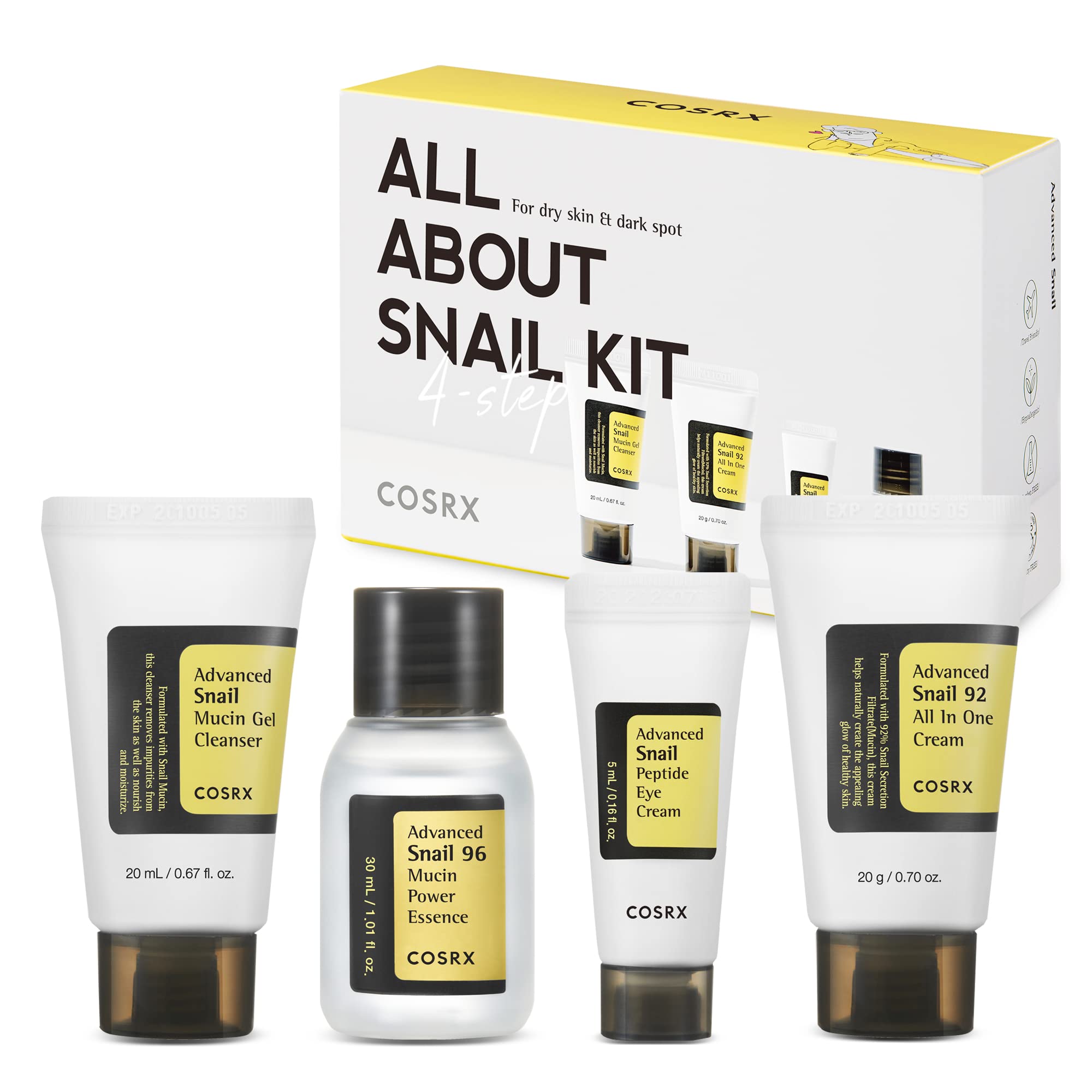 Set De Cuidado De La Piel Cosrx All About Snail Con Limpiador, Esencia Y Crema - Venta Internacional.