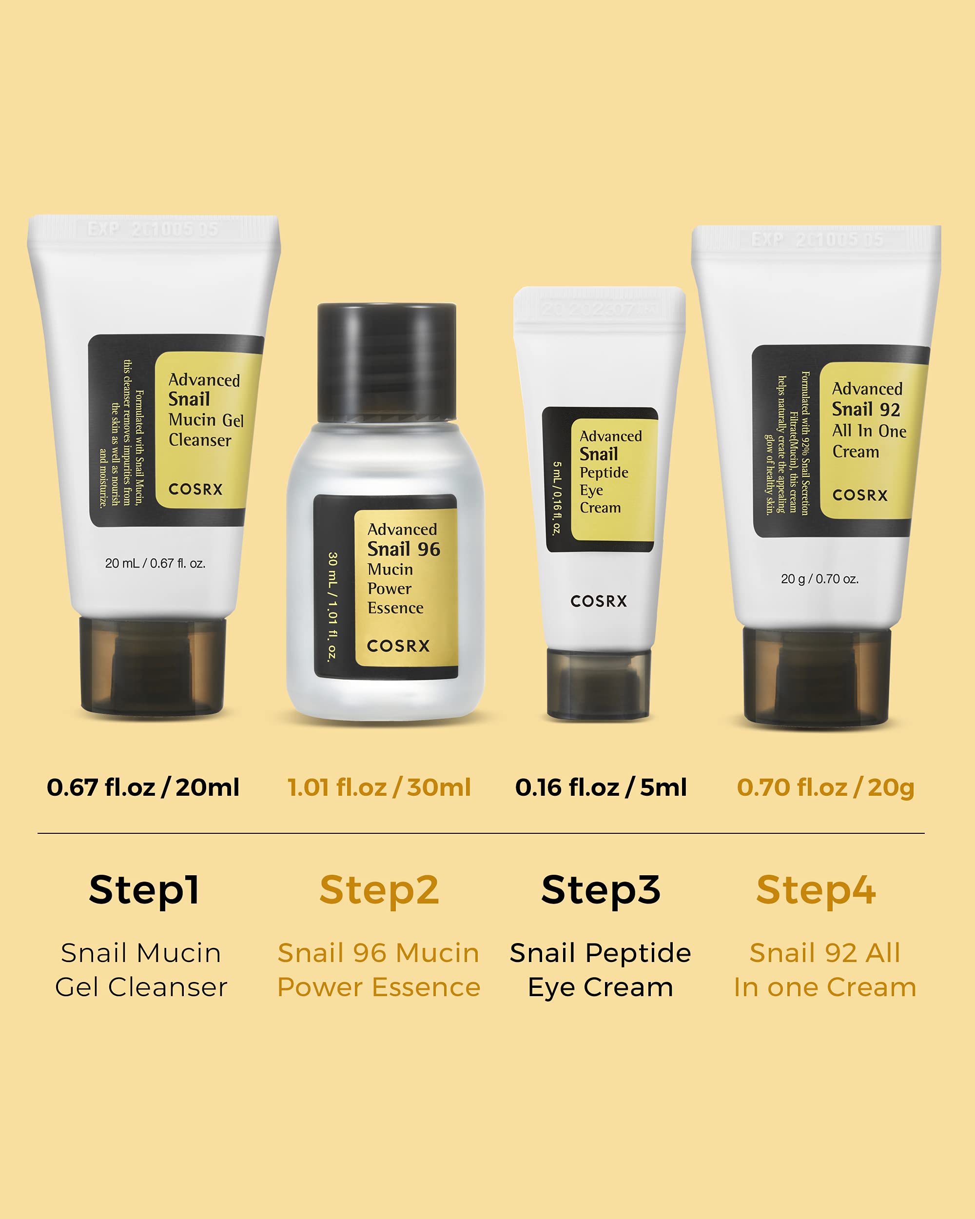 Foto 3 | Set De Cuidado De La Piel Cosrx All About Snail Con Limpiador, Esencia Y Crema - Venta Internacional.
