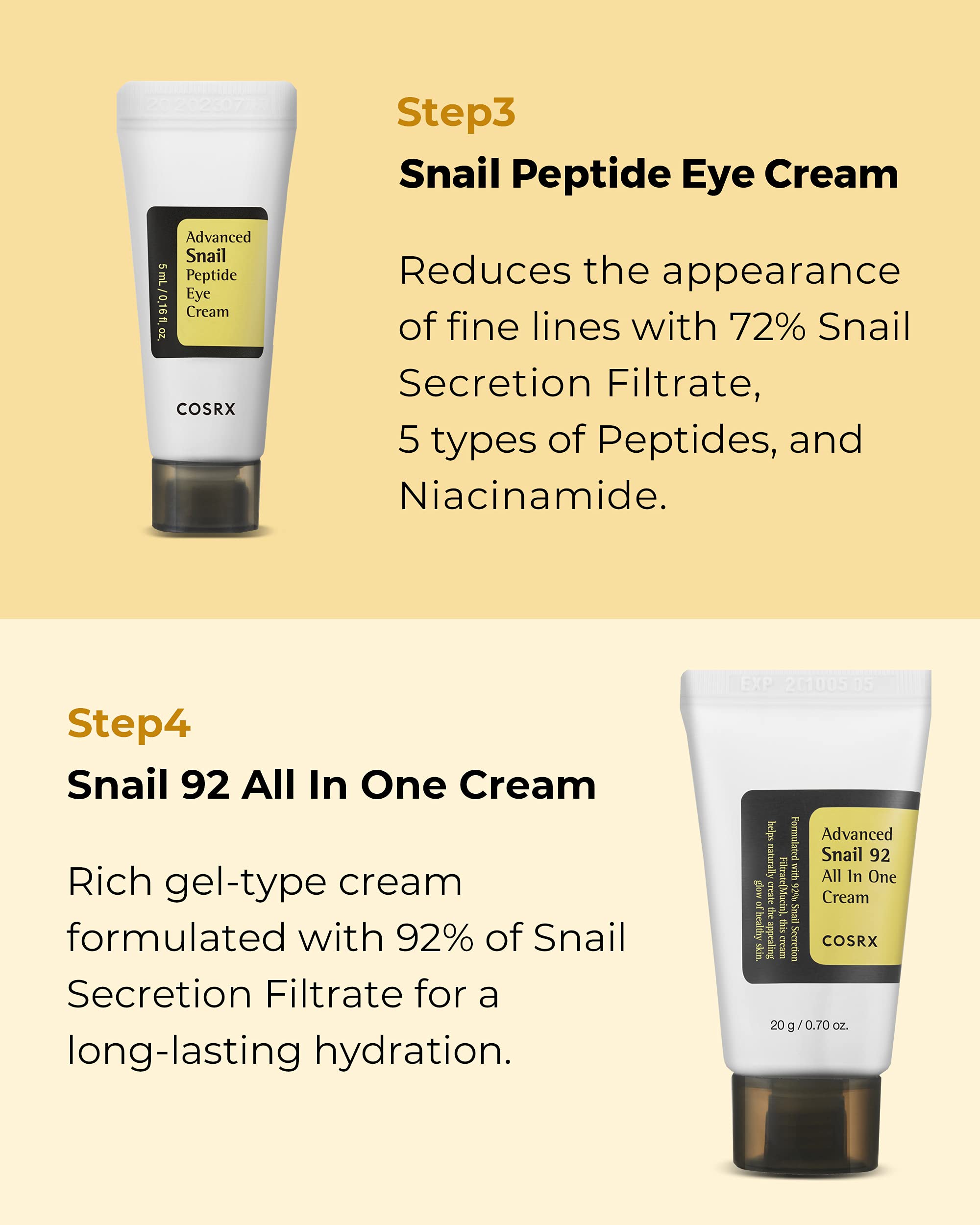 Foto 5 | Set De Cuidado De La Piel Cosrx All About Snail Con Limpiador, Esencia Y Crema - Venta Internacional.