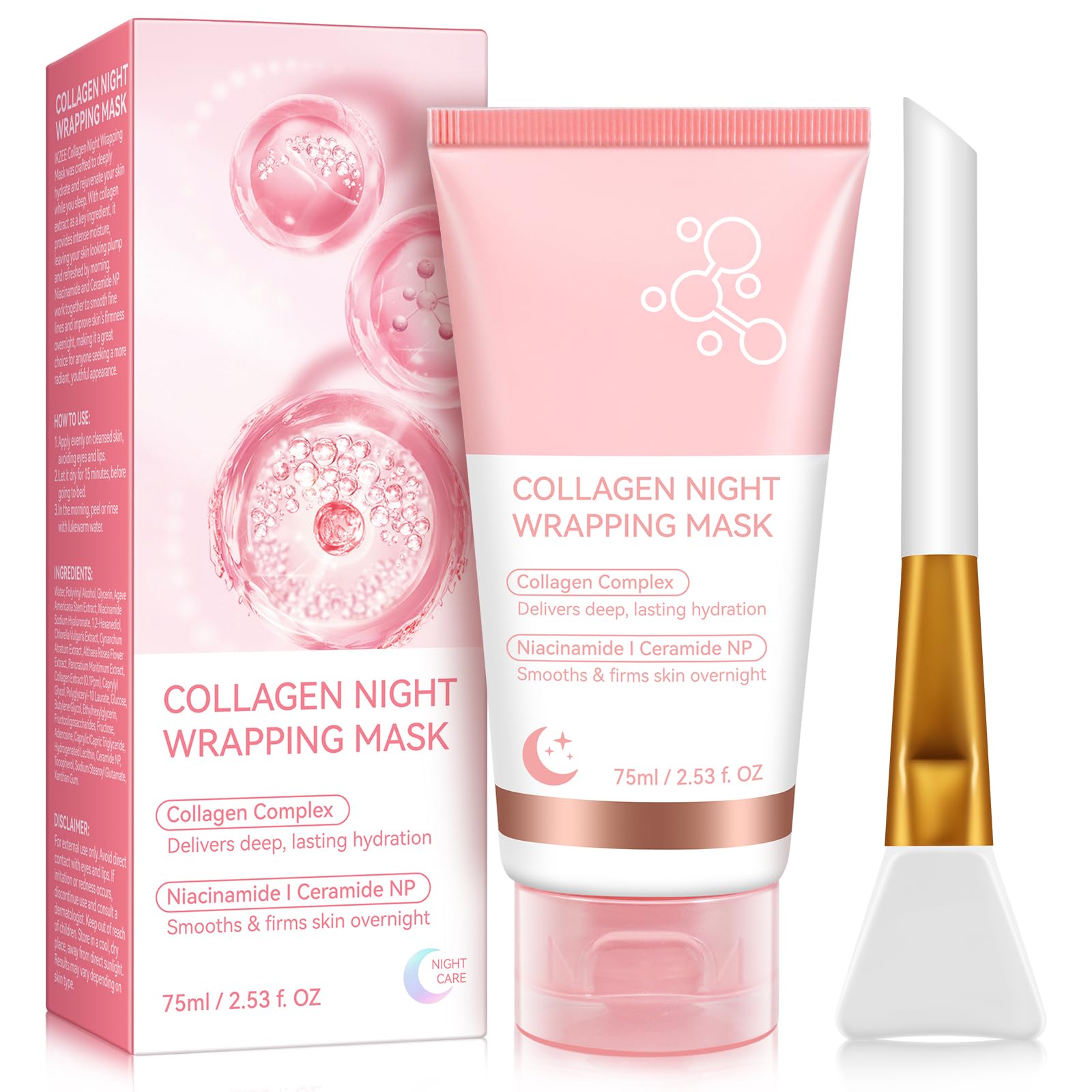 Mascarilla De Colágeno Para Envolver La Noche, Elasticidad E Hidratación, 75 Ml - Venta Internacional.