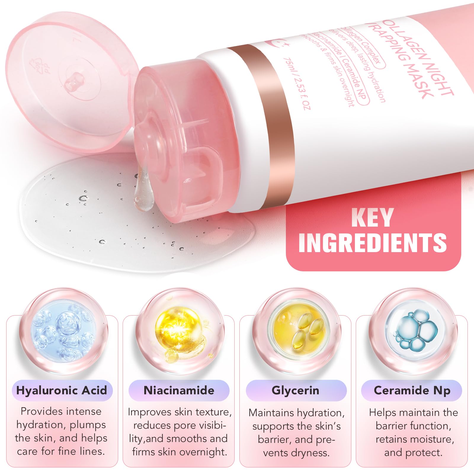 Foto 4 pulgar | Mascarilla De Colágeno Para Envolver La Noche, Elasticidad E Hidratación, 75 Ml - Venta Internacional.