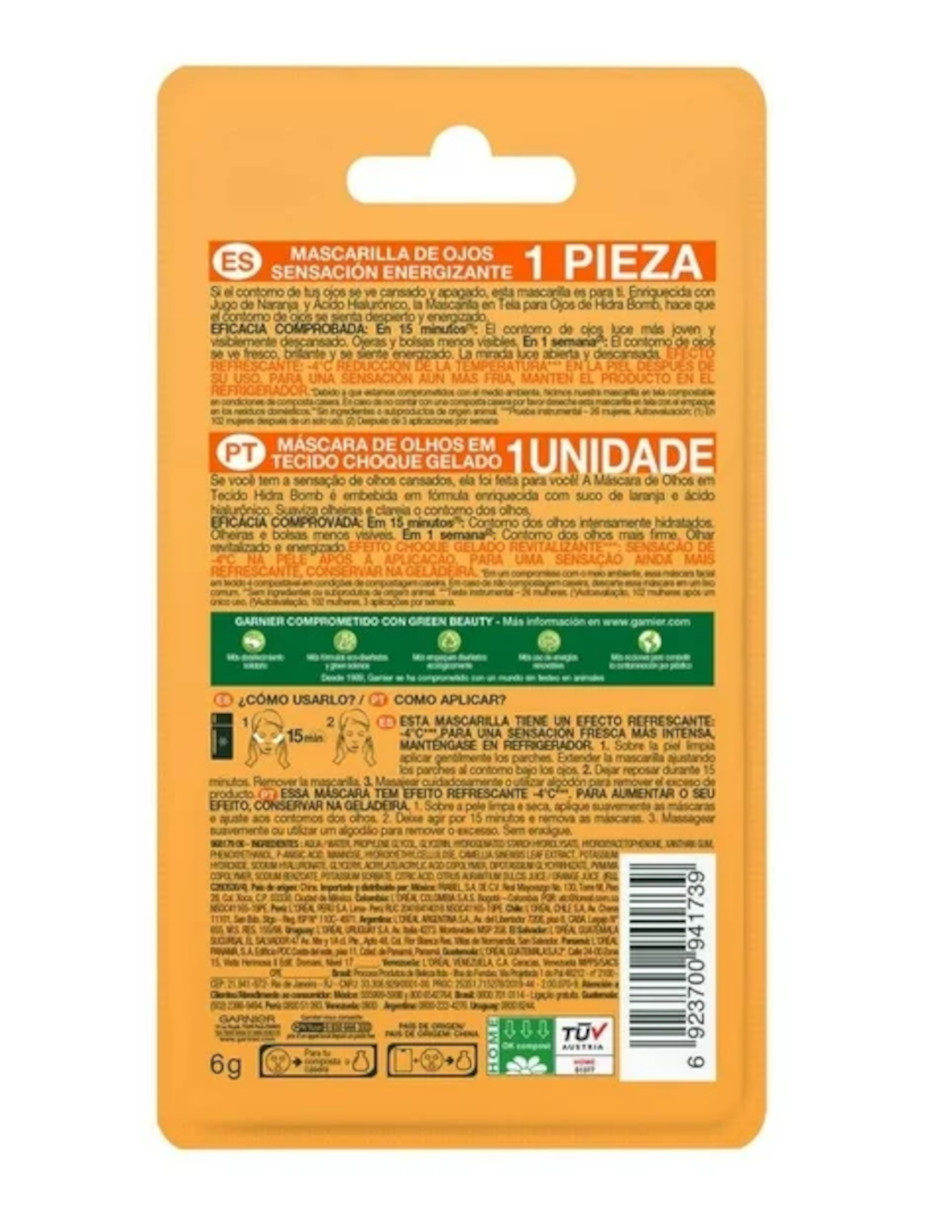 Foto 4 pulgar | Parches Para Ojos Garnier Hidra Bomb + Termo De Agua Güish