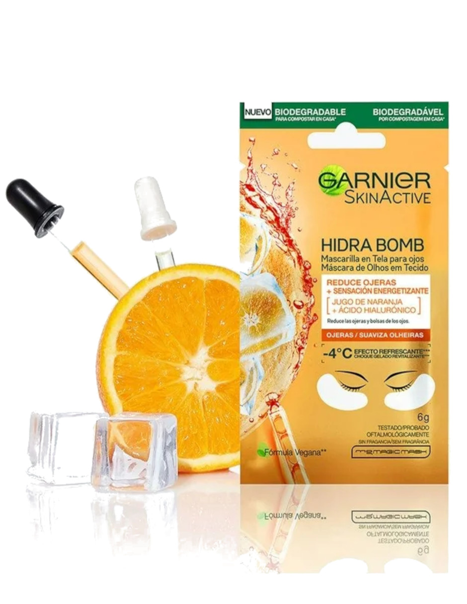 Foto 5 pulgar | Parches Para Ojos Garnier Hidra Bomb + Termo De Agua Güish