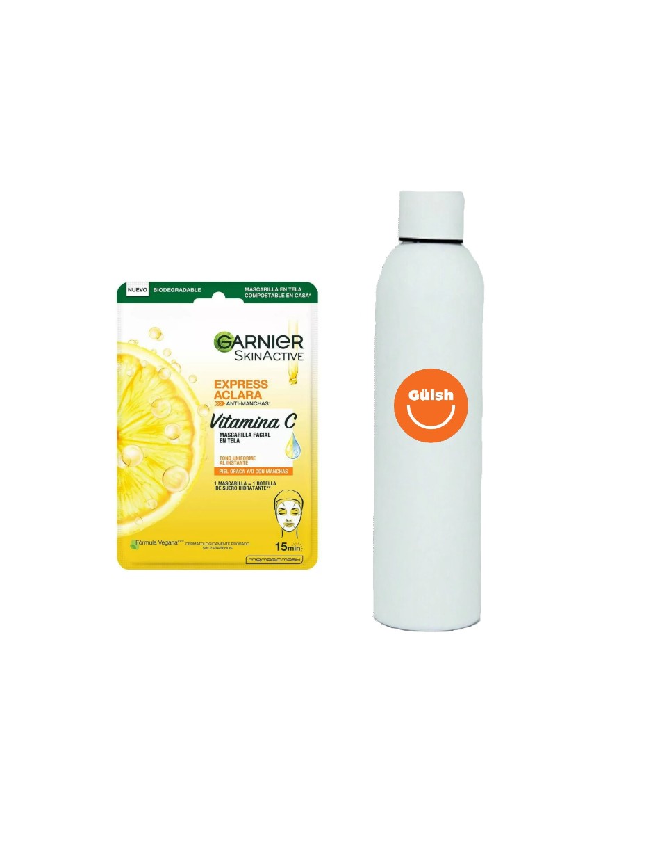 Foto 2 pulgar | Mascarilla Facial Garnier Express Aclara + Termo De Agua Güish